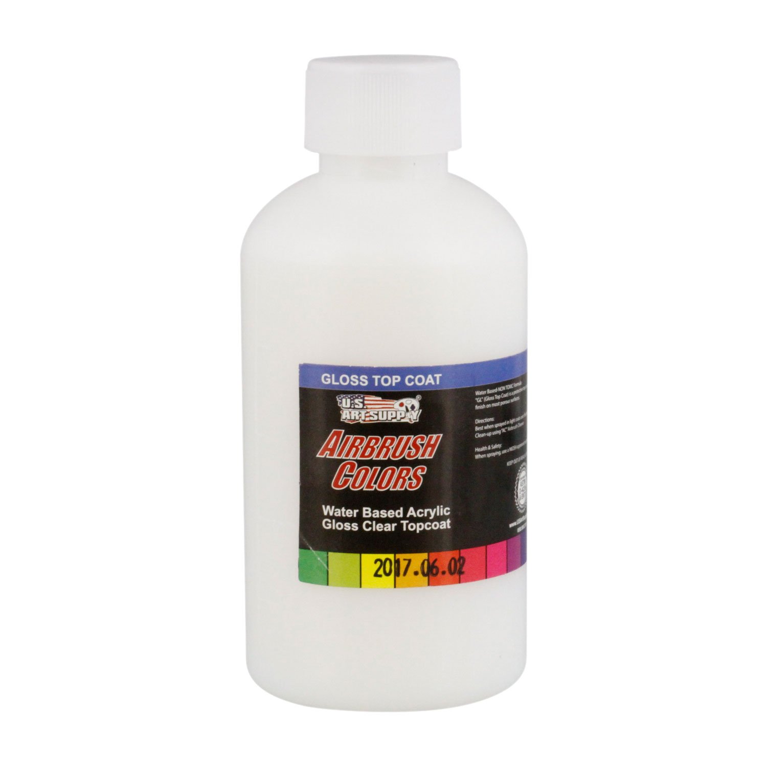 U.S. Art Supply Clear Gloss Topcoat Acrylic Airbrush Paint - 8 oz Bottle for Professional Artists | Perfect as Gloss Pouring Medium & Blender | Ideal for Canvas Painting, DIY Crafts & Model Finishing