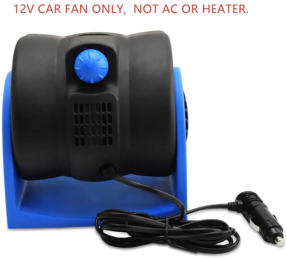 KAGOR 12V Car Dash Fan - Ultra Quiet No-Leaf Cooling, Powerful RV Ventilation System, Squirrel Cage Blower with 2-Speed Settings & Cigarette Lighter Plug for Auto, SUV, Van - Perfect for Road Trips, Camping & Summer Driving Comfort