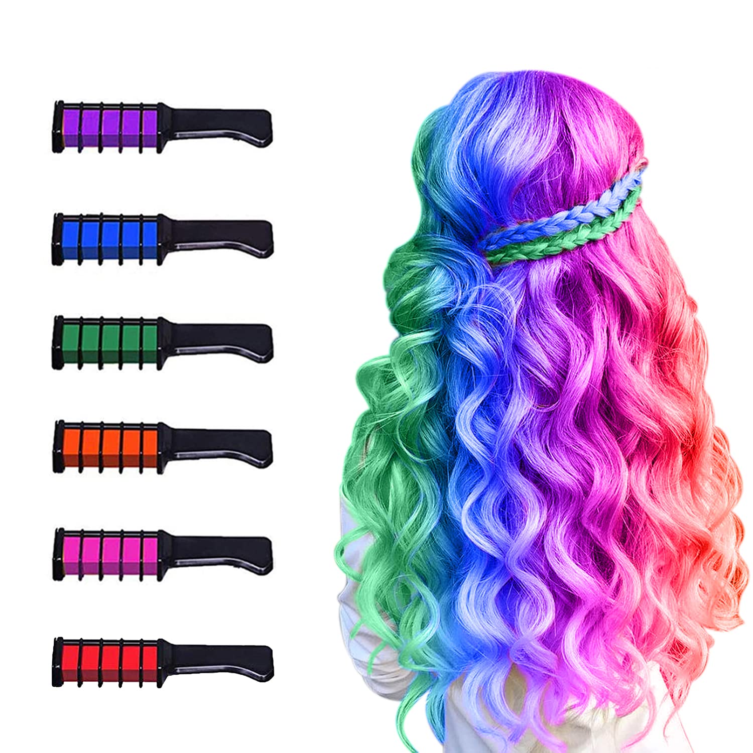 MSDADA Temporary Hair Color Spray for Kids & Girls - Washable Hair Chalk Dye for Birthday, Christmas & Stocking Stuffers (Ages 4-12) | Fun Party Makeup & Costume Accessories for Halloween, Dance Recitals & Playdates