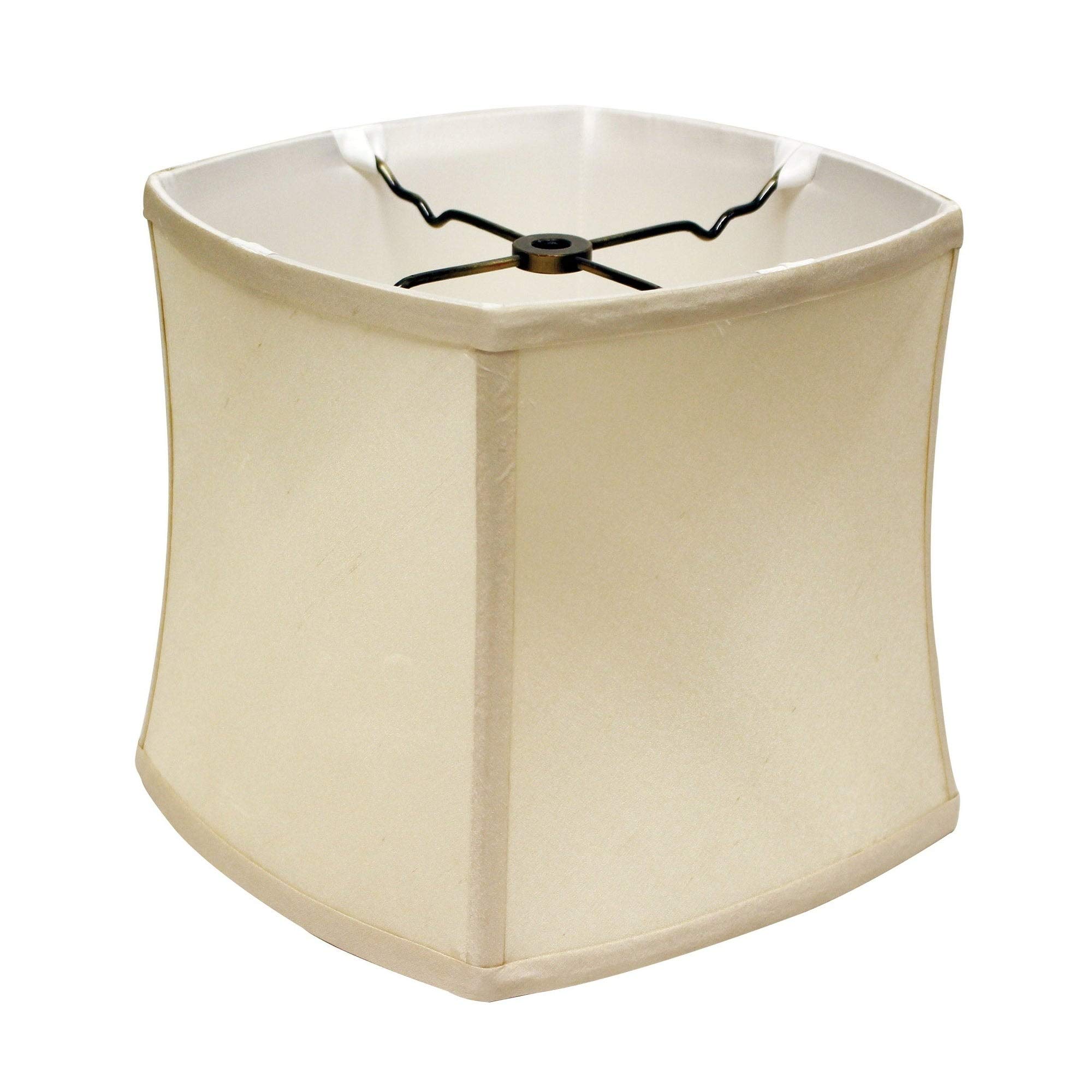 Modern Egg Cream Cloth Wire Soft Box Lampshade with Washer Fitter - Softback Lighting for Living Room, Bedroom & Office Decor