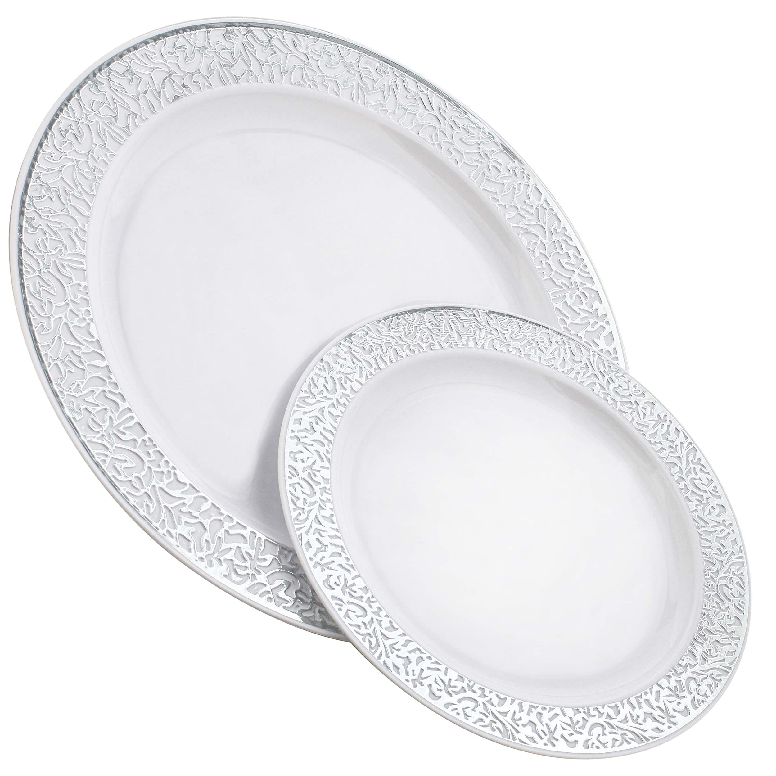 102-Piece Disposable Plastic Plates Set - 7.5