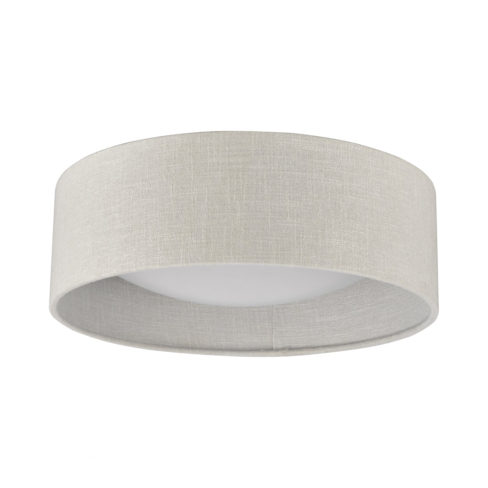 Bacall 2-Light Flush Mount Ceiling Light Fixture with Natural/Silver Shade, E27 Socket - Perfect for Bedroom, Living Room, and Hallway Lighting