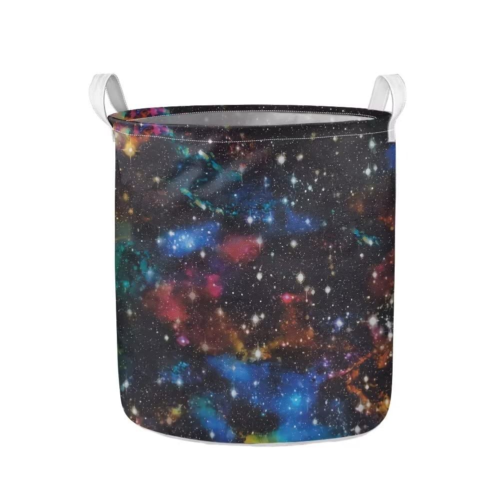 JOAIFO Galaxy Print Foldable Laundry Hamper - 50L Large Capacity Collapsible Clothes Basket with Dual Handles, Lightweight & Portable for Home, Dorm, Travel - Perfect for Bedroom, Bathroom & College Dorm Organization