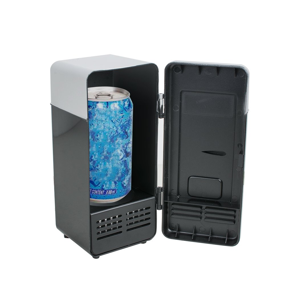 Funchic Mini USB Fridge - 12V Portable Cooler & Warmer for Beverage Cans, Drinks - Car, Office, Home, Laptop Use - Compact Cooling Solution for Soda, Beer, Wine & Snacks - Perfect for Road Trips, Work Desks & Dorm Rooms