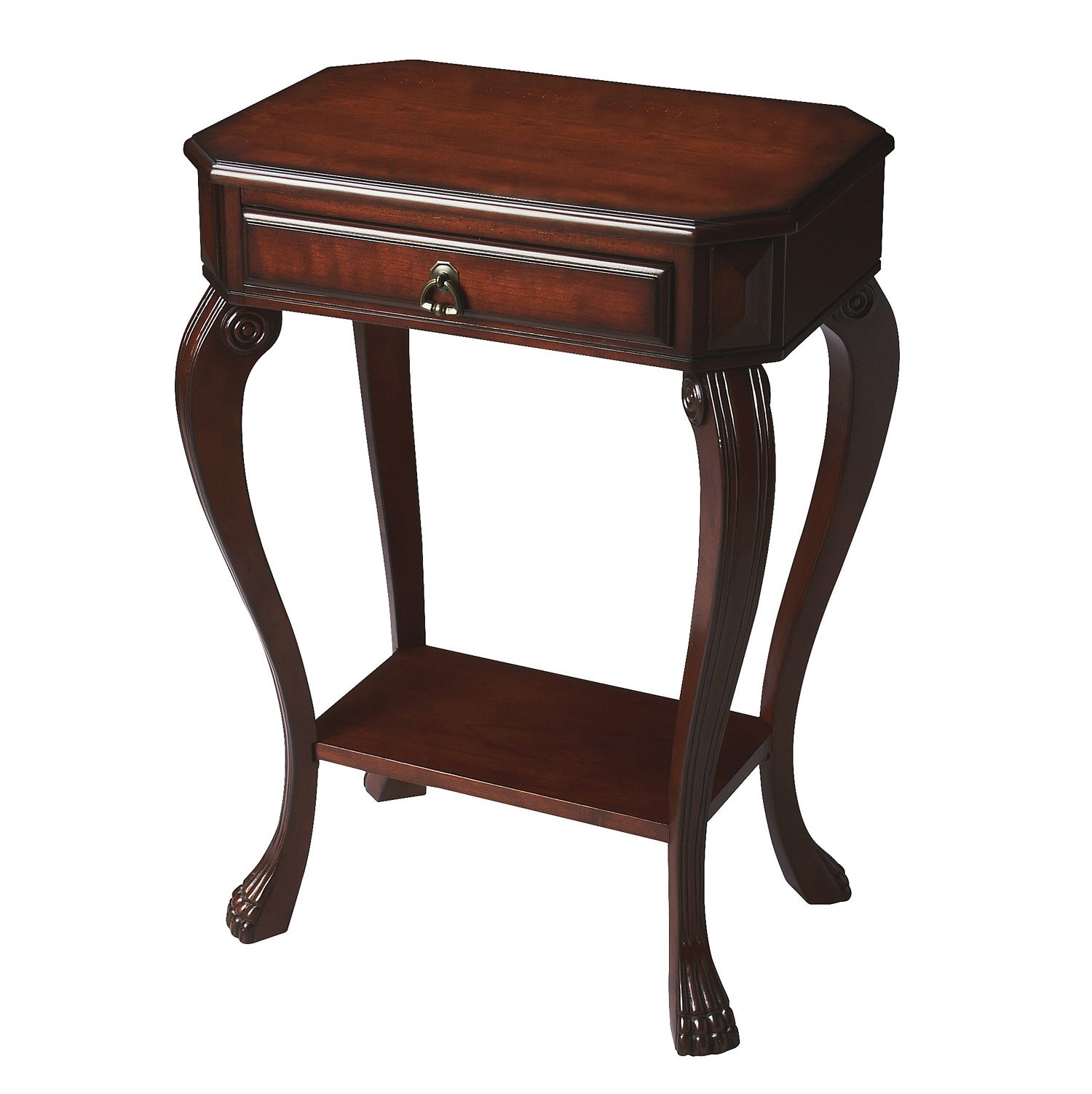 Glen Cove Side Table - Cherry Finish End Table with Storage - Accent Furniture for Living Room, Bedroom & Office