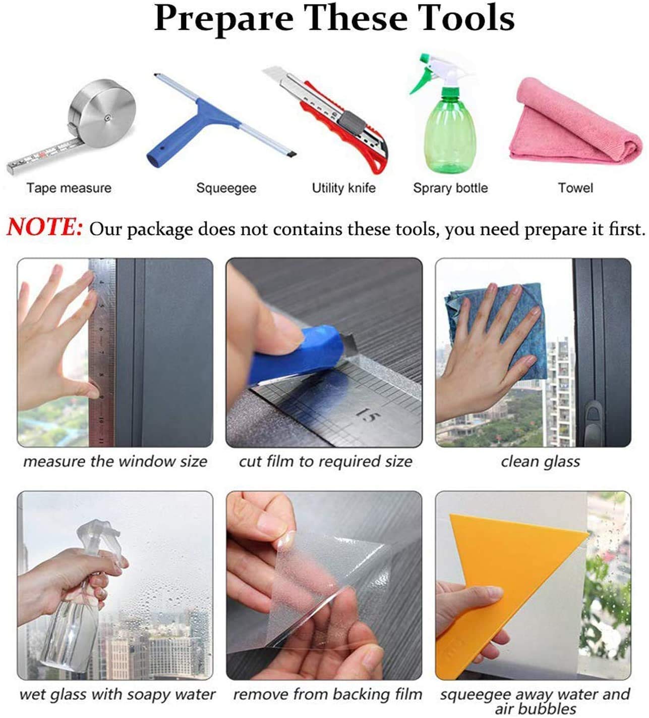 WochiTV One Way Window Film - Static Cling Reflective Privacy Tint for Home, Heat Control & UV Sun Blocking, Non-Adhesive Mirror Film (Blue Silver, 23.6