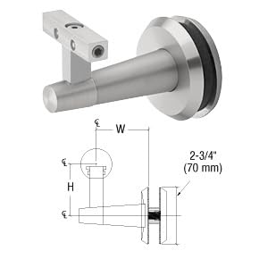 CRL/Blumcraft Pacific Series Brushed Stainless Steel Glass Mounted Handrail Bracket - Heavy Duty Safety Rail Support for Staircases, Balconies & Showers