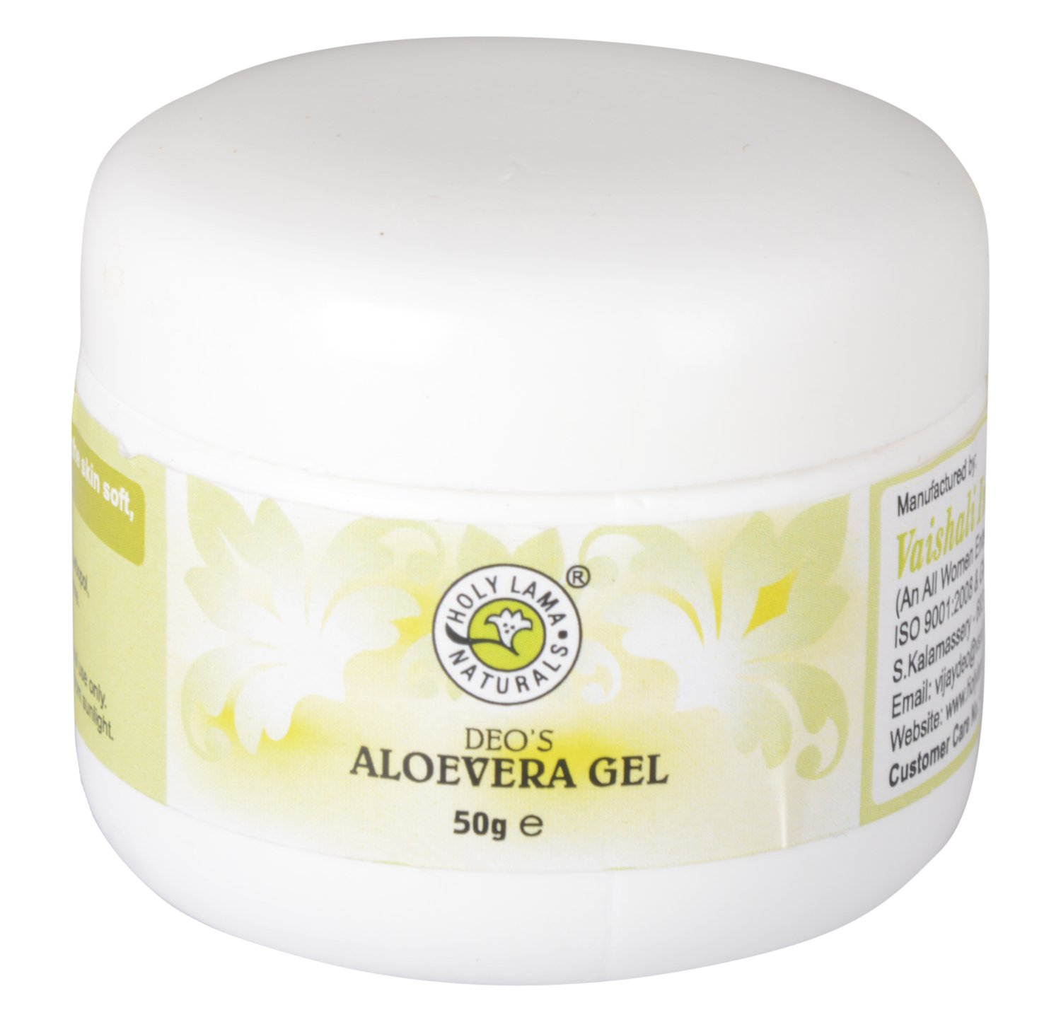Holy Lama Aloe Vera Gel – 100% Pure & Natural Soothing Gel for Sunburn, Dry Skin & Hair Care – 50g – Perfect for After-Sun Relief & Daily Moisturizing