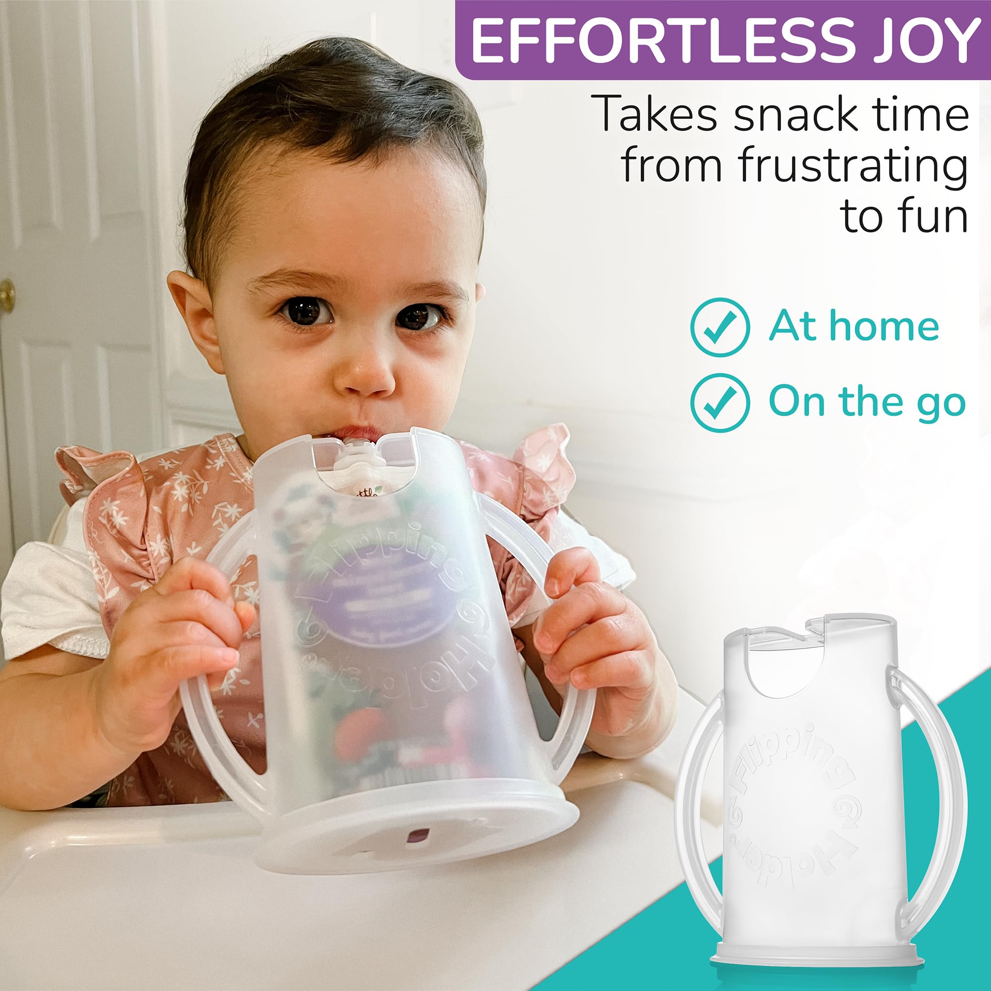 Multipurpose Squeeze-Proof Food Pouch Holder & Juice Box Holder - Aqua Blue (Pack of 2) - Perfect for Lunchboxes, Snacks, and On-the-Go Meals