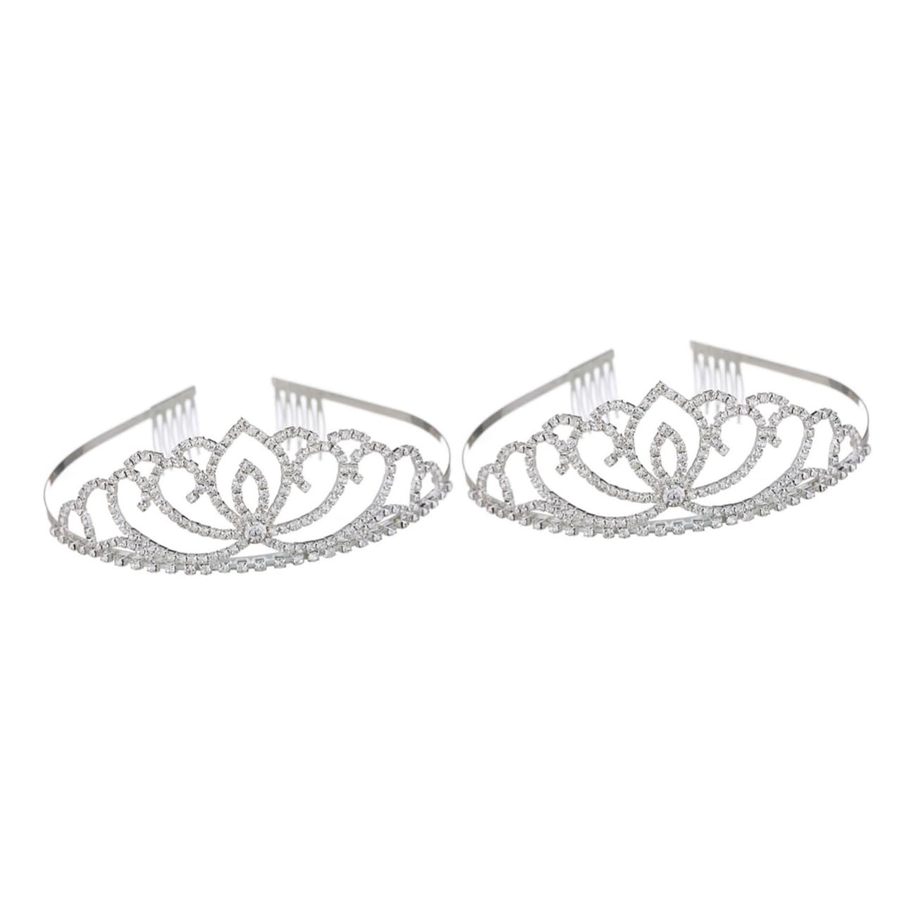 ABOOFAN 2-Piece Rhinestone Tiara Set - Crystal Bridal Crown & Side Comb Headpiece for Weddings, Parties, Pageants | Baroque Wedding Hair Accessories for Brides, Prom, Miss Crown, Special Occasions