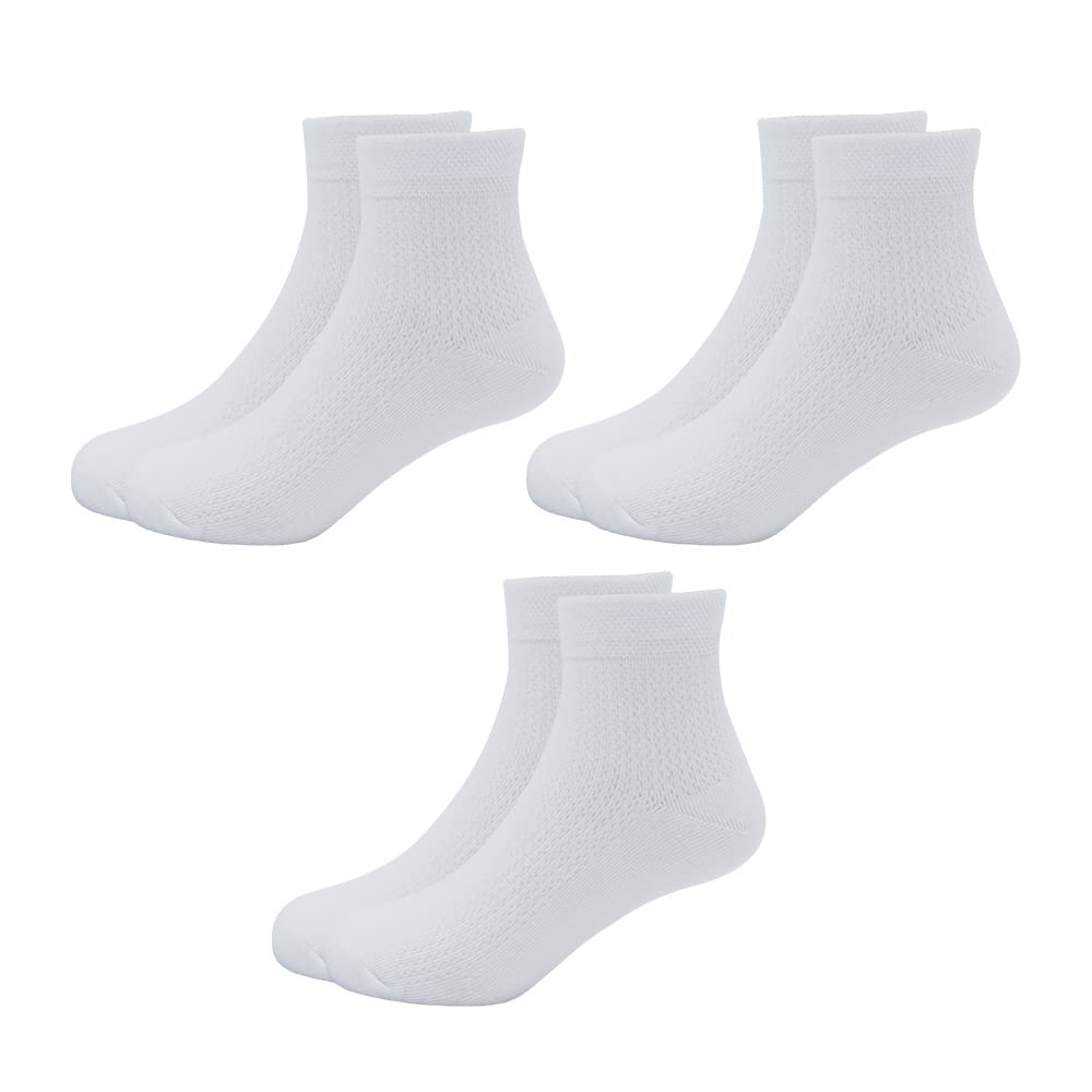 Breathable Kids School Socks for Boys & Girls - Youth Summer Cotton Ankle Socks with Mesh Design - Perfect for School Uniforms, Sports & Daily Wear