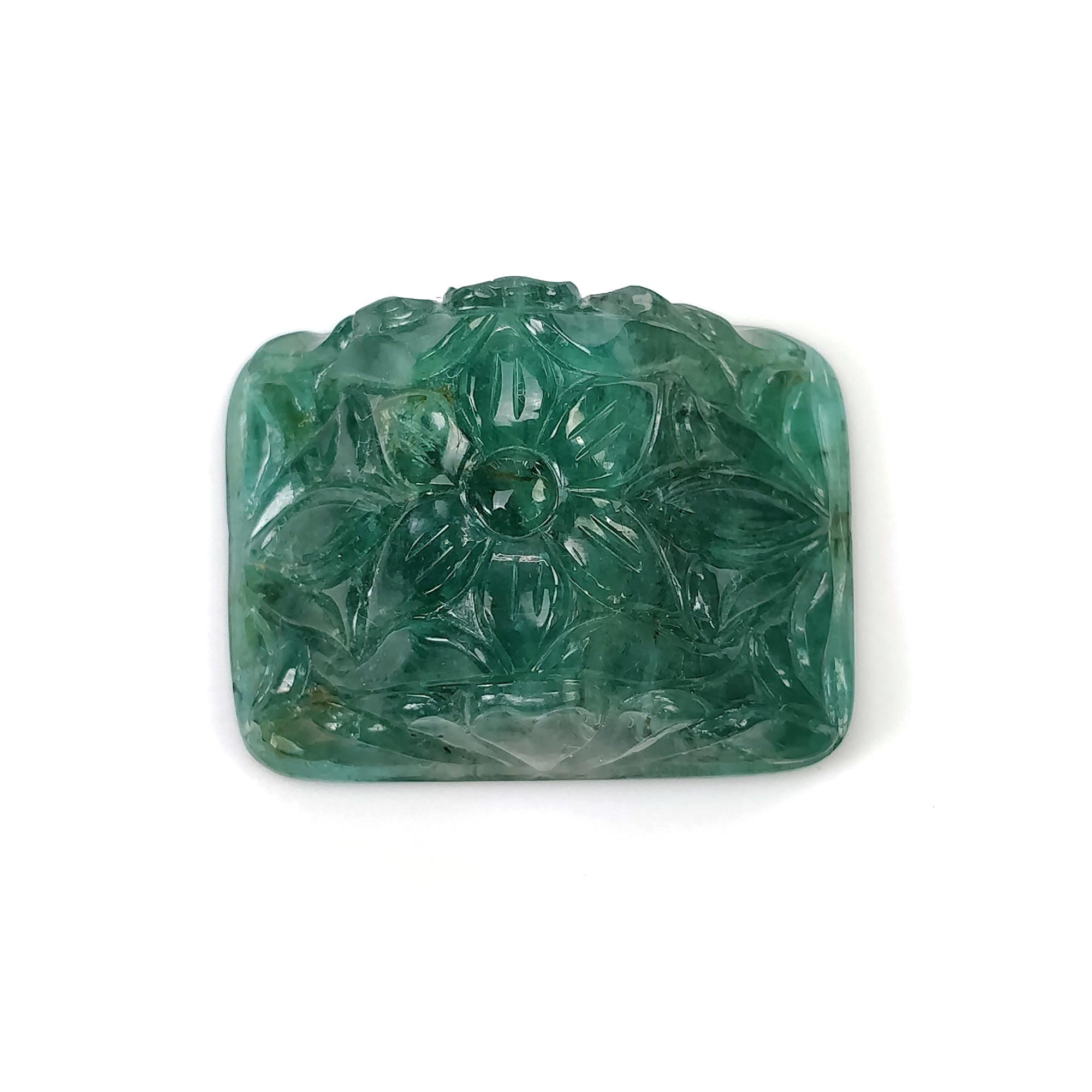 Natural 34.60cts Untreated Green Emerald Gemstone Carving - Handcrafted Uneven Shape 24x18mm for Jewelry Making & Collectibles | Perfect for Rings, Pendants & Luxury Gifts