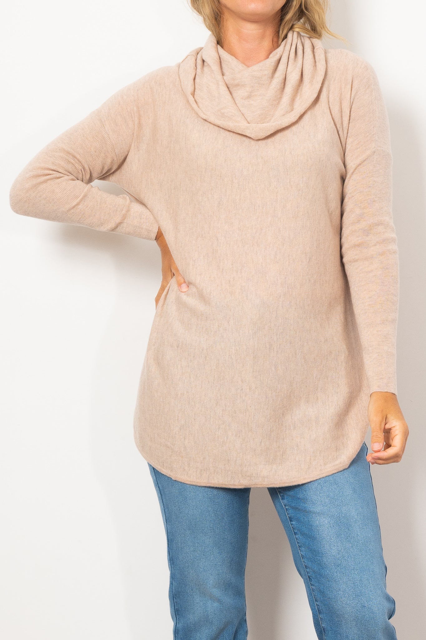 Bridge & Lord Kylie Cowl Neck Knit Sweater for Women - Soft Chunky Knit Pullover Winter Tops - Perfect for Office Wear, Date Nights & Casual Outfits
