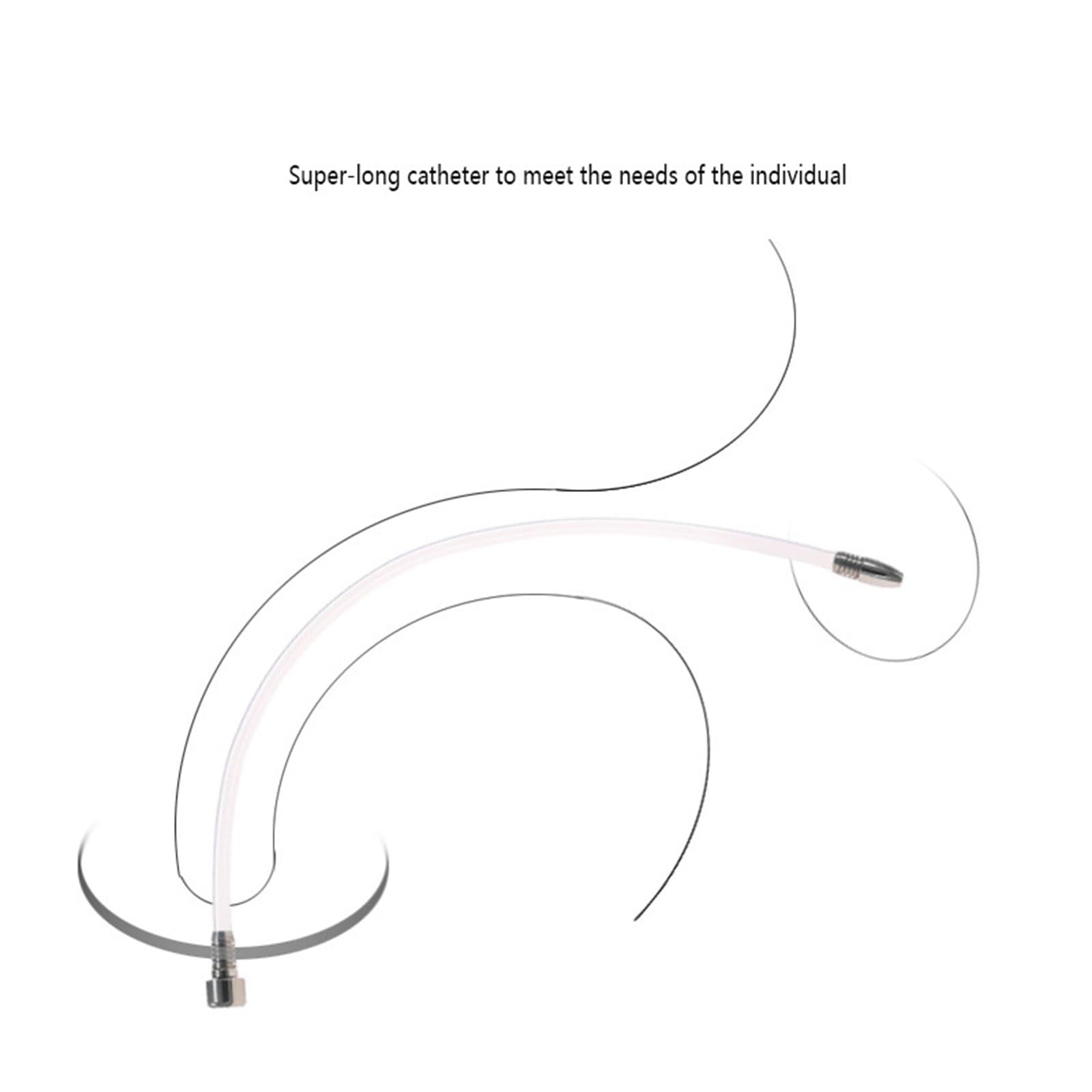 11.81 Inch Extra Long Hollow Transparent Silicone Hose Catheter - Premium Chastity Lock CB Device Accessories for Adult Play & BDSM - Perfect for Sensation Play, Medical Fetish, and Bondage Scenes