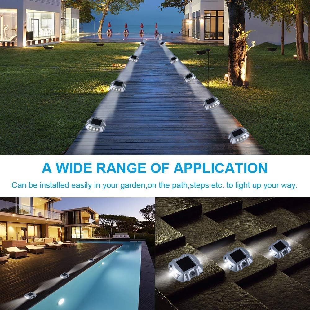 VOLISUN 12-Pack Solar LED Outdoor Path Lights - Waterproof Landscape Lighting for Driveway, Sidewalk, Garden, Yard & Walkway | Energy-Efficient Solar Powered Pathway Markers for Night Safety & Decoration