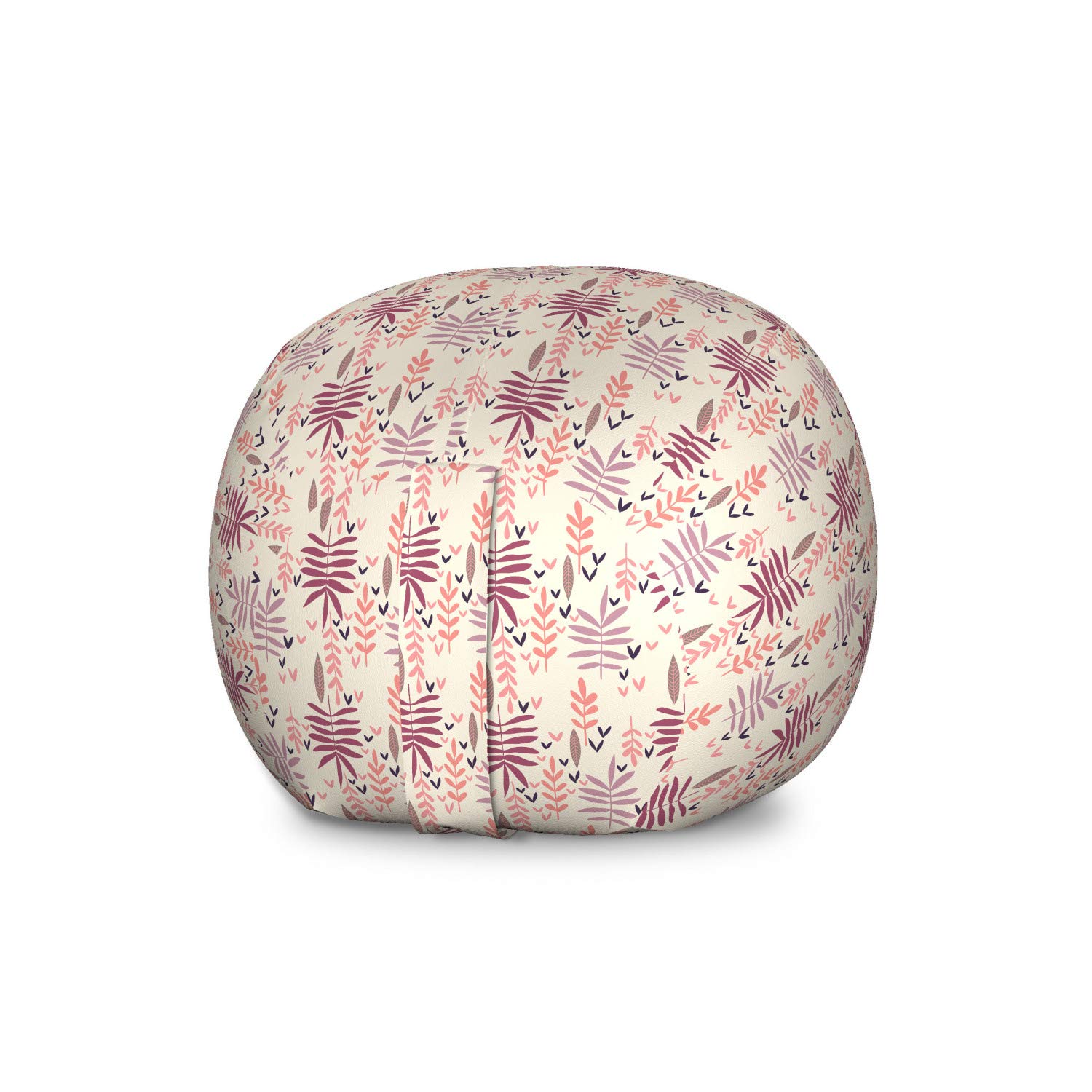 Ambesonne Large Leaf-Print Toy Storage Bag Chair - Autumn Foliage Design in Warm Earth Tones, Washable Stuffed Animal Organizer for Kids' Room, Nursery, or Playroom - Perfect for Toy Storage and Cozy Seating