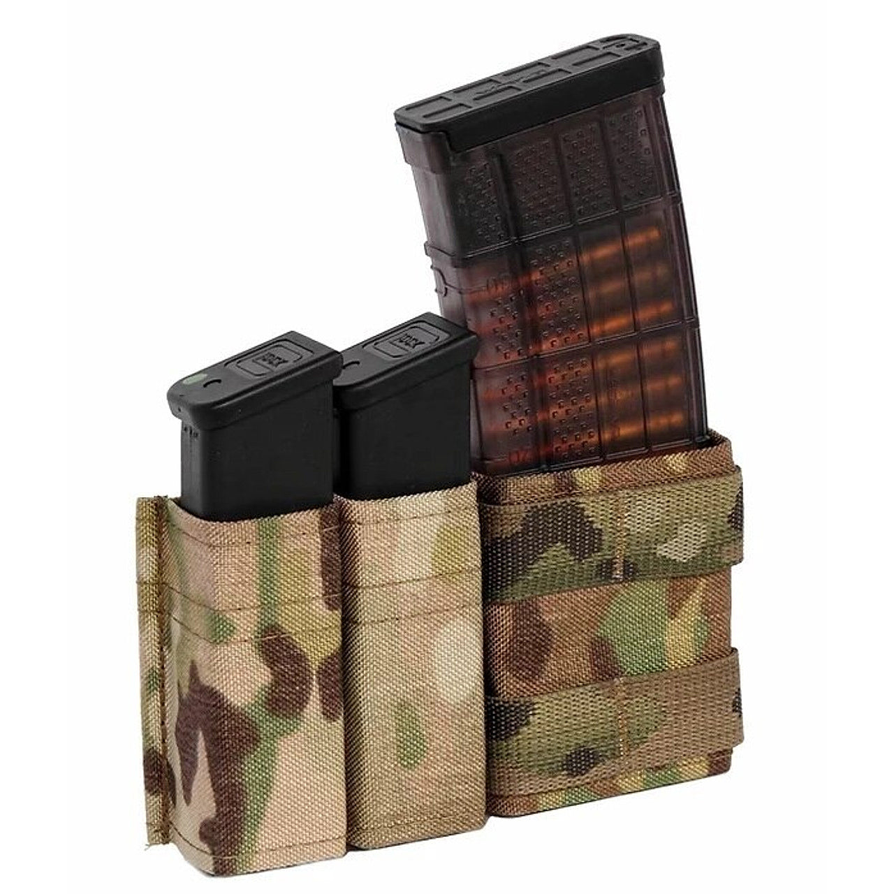 Esstac KYWI Shorty 5.56 1+2 Side by Side Pouch with Malice Clips | Tactical Magazine Holder for AR-15, M4, M16 | Range Training, Competition Shooting & Outdoor Adventures