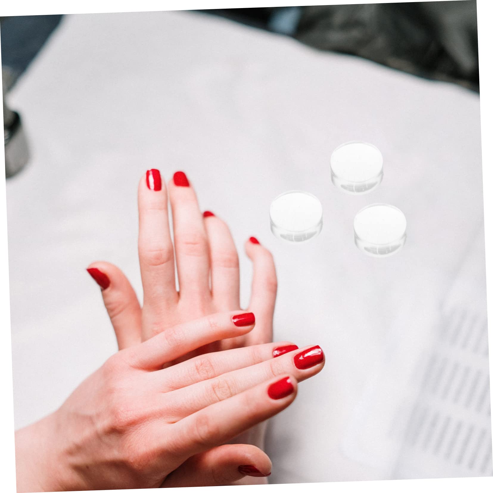 6-Piece Clear Nail Polish Set with Silicone Stamp for French Manicure - Nail Art Tool Kit with Replacement Heads & Pointy Silica Gel Tips - Perfect for Salon Professionals & Home Nail Care