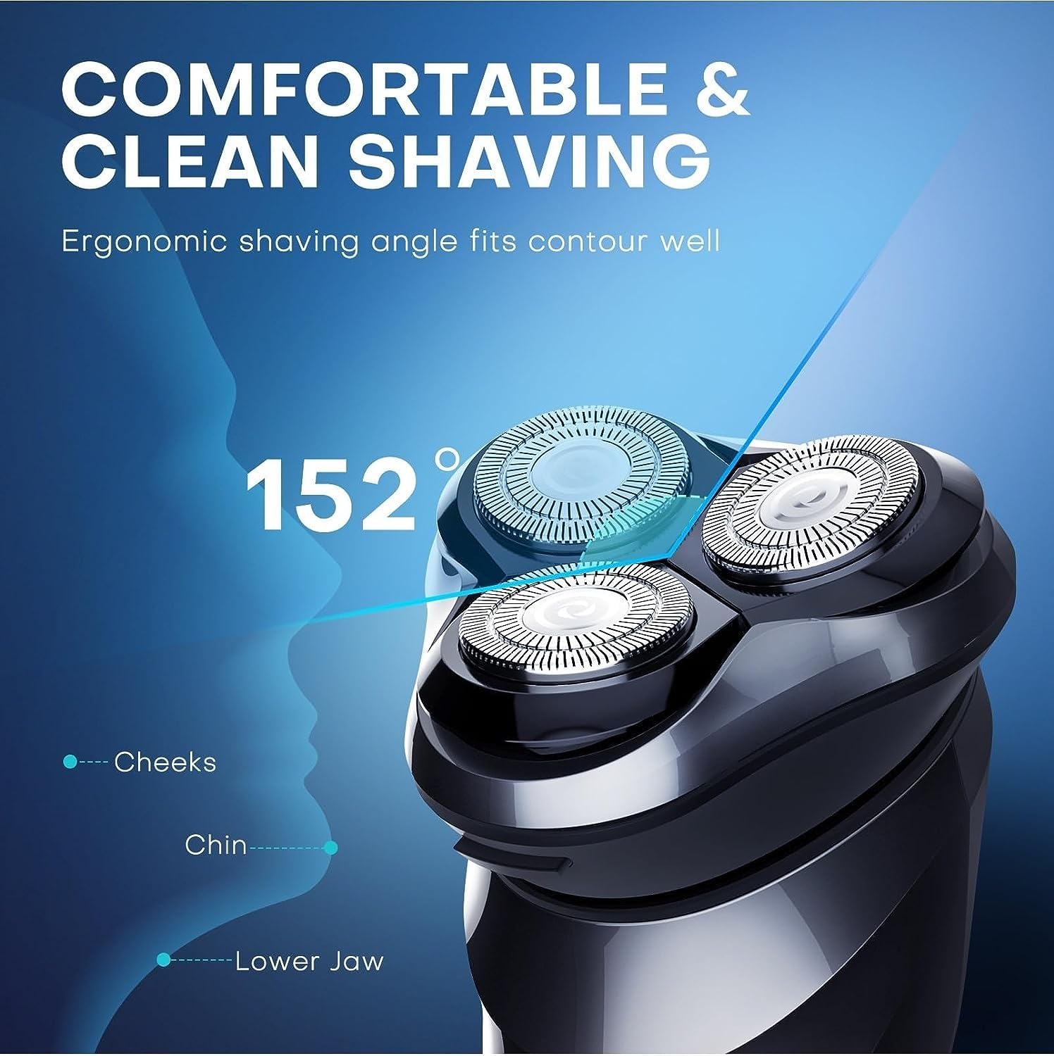 Best Rechargeable Waterproof Electric Shaver for Men - USB Fast Charging Beard Trimmer & Shaving Machine - Perfect for Travel, Daily Grooming and Sensitive Skin Care