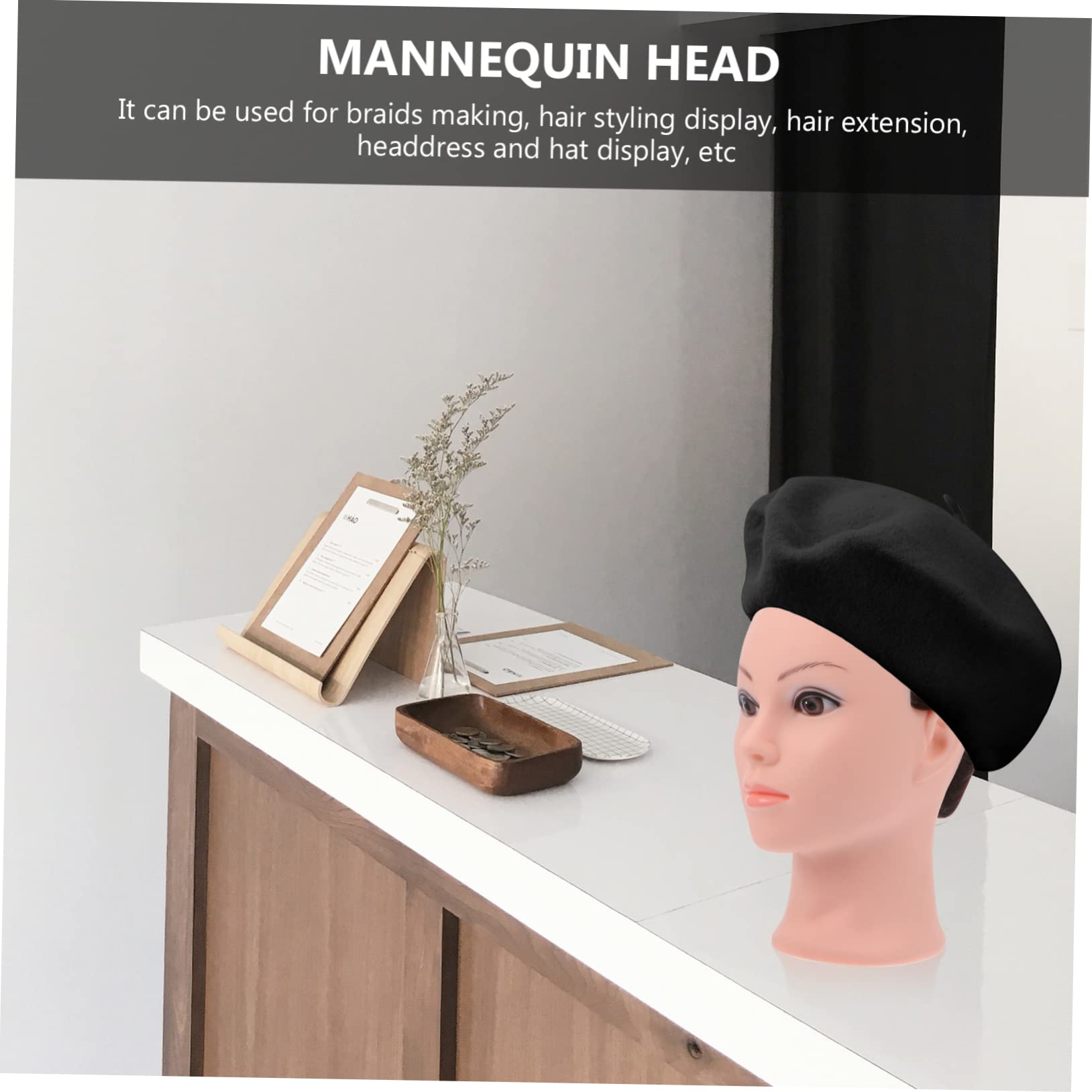 FOMIYES Realistic Mannequin Head for Braiding Practice - Professional Hair Styling Training Head for Cosmetology Students & Beginners (Boys/Girls) - Perfect for Salon Practice, Wig Making & Hairstyling Training at Home or School