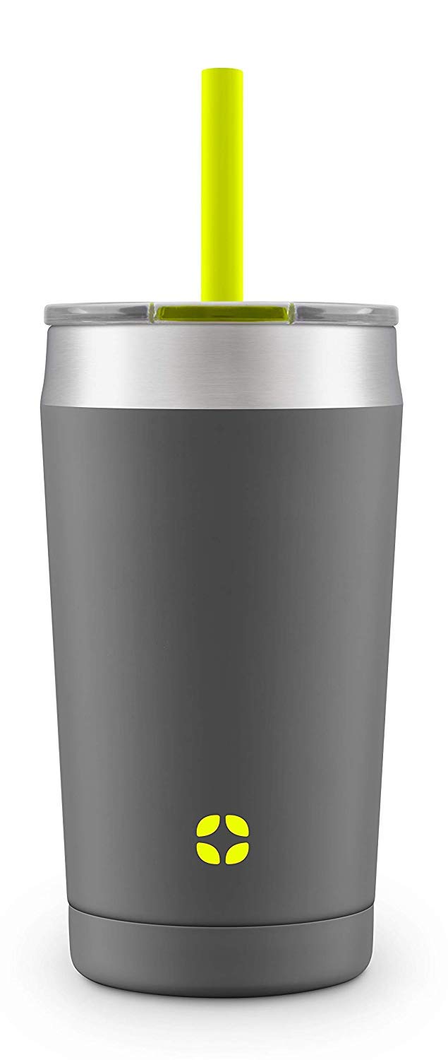 Ello Rise 20oz Vacuum Insulated Stainless Steel Tumbler with Lid & Straw - Double Wall Thermal Coffee Mug for Hot & Cold Drinks - Perfect for Office, Travel, Gym and Outdoor Activities