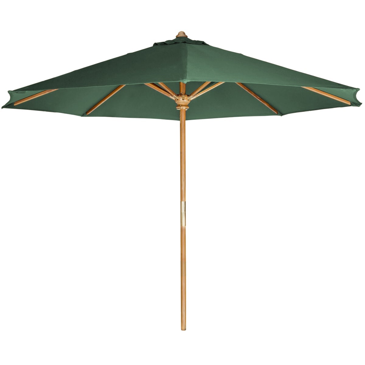 10 ft Teak Market Umbrella - Premium Waterproof Outdoor Patio Umbrella with Cedar Pole - Perfect for Poolside, Beach, Garden & Backyard Relaxation