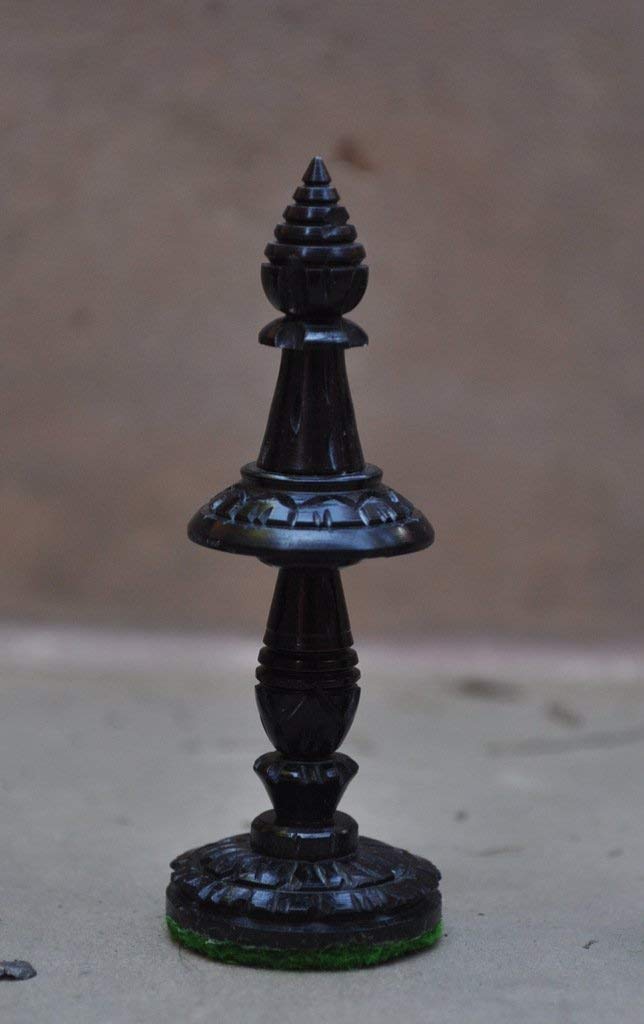 Hand Carved Buffalo Bone Lotus Chess Set - Black & White Chess Pieces for Classic & Decorative Game Play