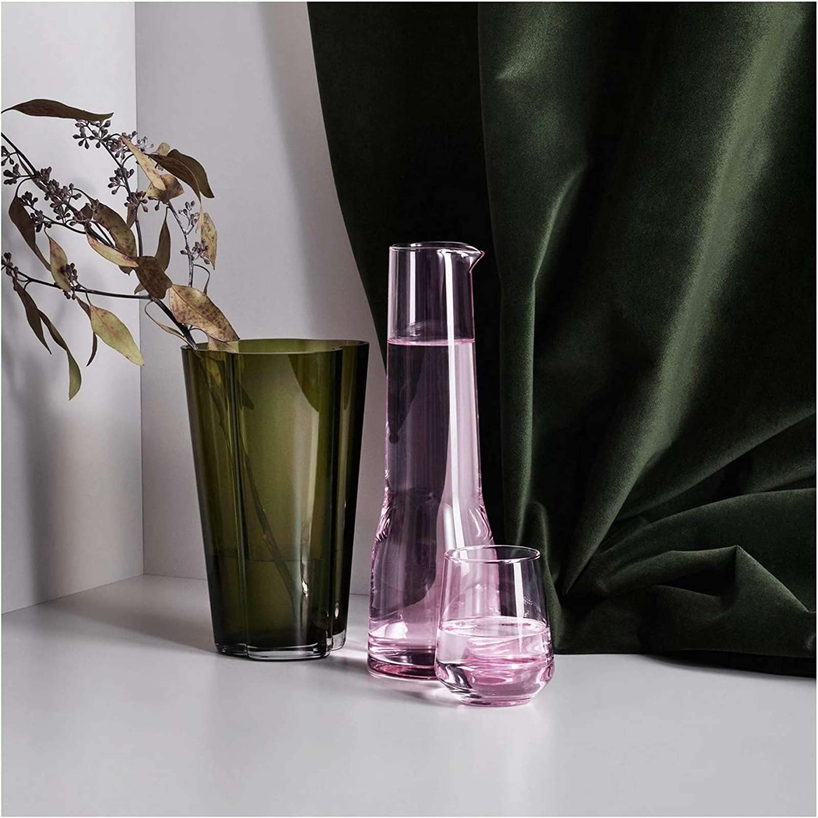 Iittala Aalto Vase 220mm - Handmade Green Glass Vase for Home Decor, Wedding Centerpiece & Scandinavian Modern Design