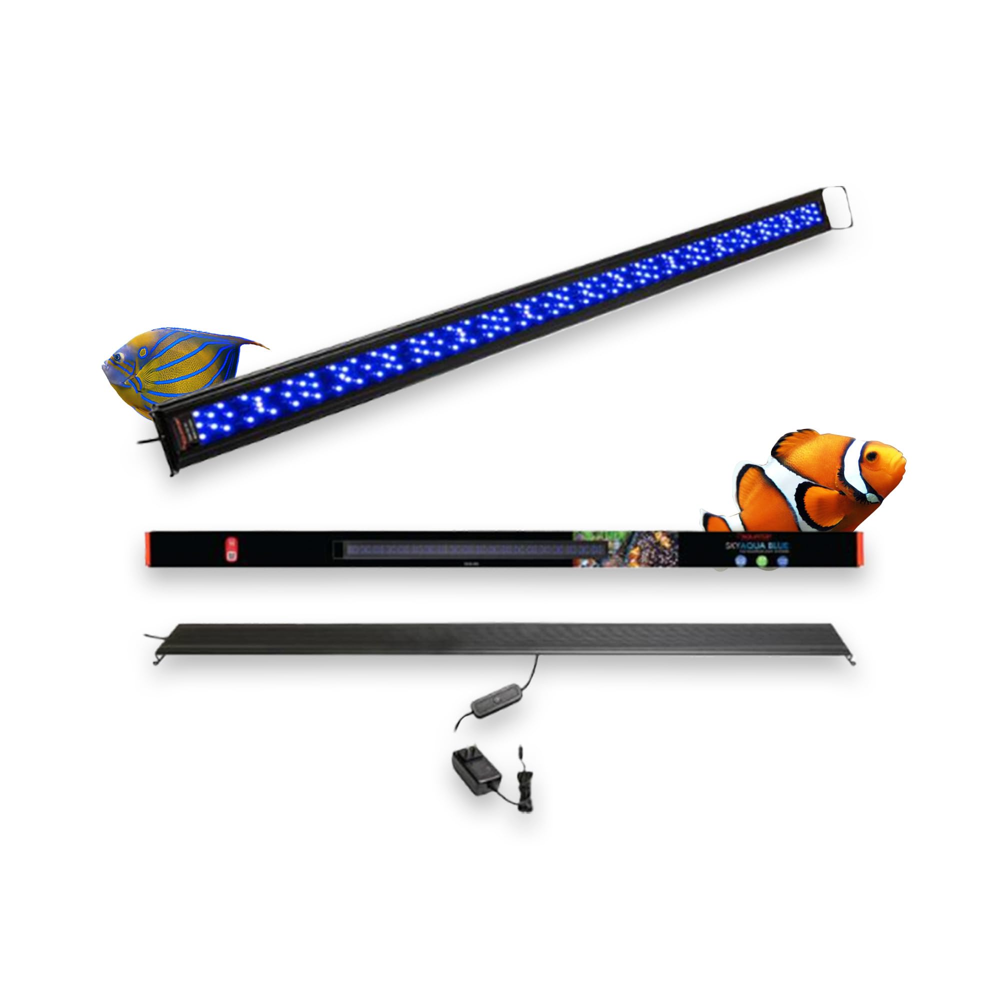Aquatop SkyAqua Marine LED Saltwater Light 14000K Spectrum for 48-54 Inch Reef Tanks – 3-Position Switch & Remote Control – UL & CSA Certified – Perfect for Coral Growth & Fish Tank Lighting