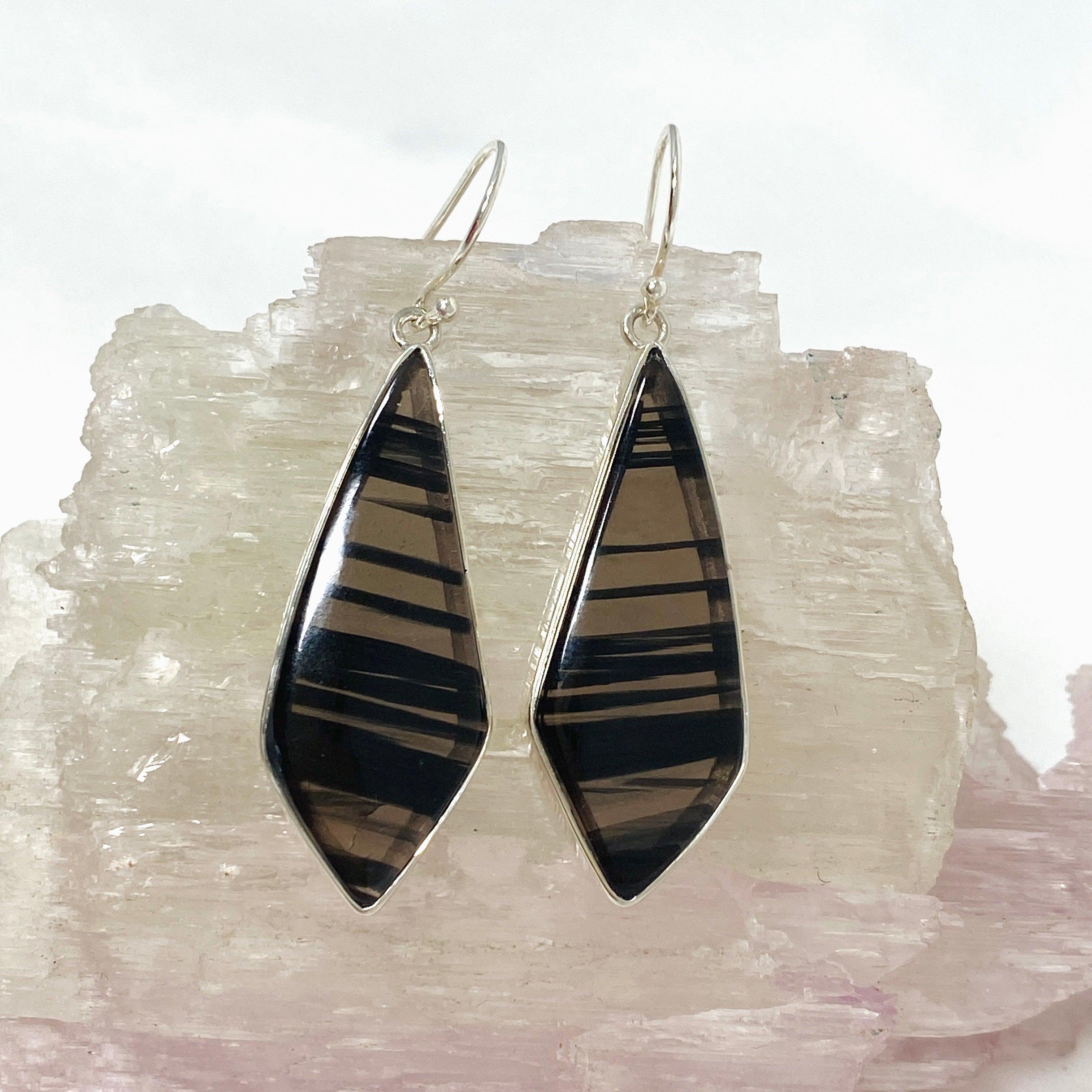 Midnight Obsidian Freeform Earrings KEGJ1502 - Handmade Natural Stone Jewelry for Women, Boho Chic Dangle Earrings, Perfect for Parties, Weddings & Everyday Wear