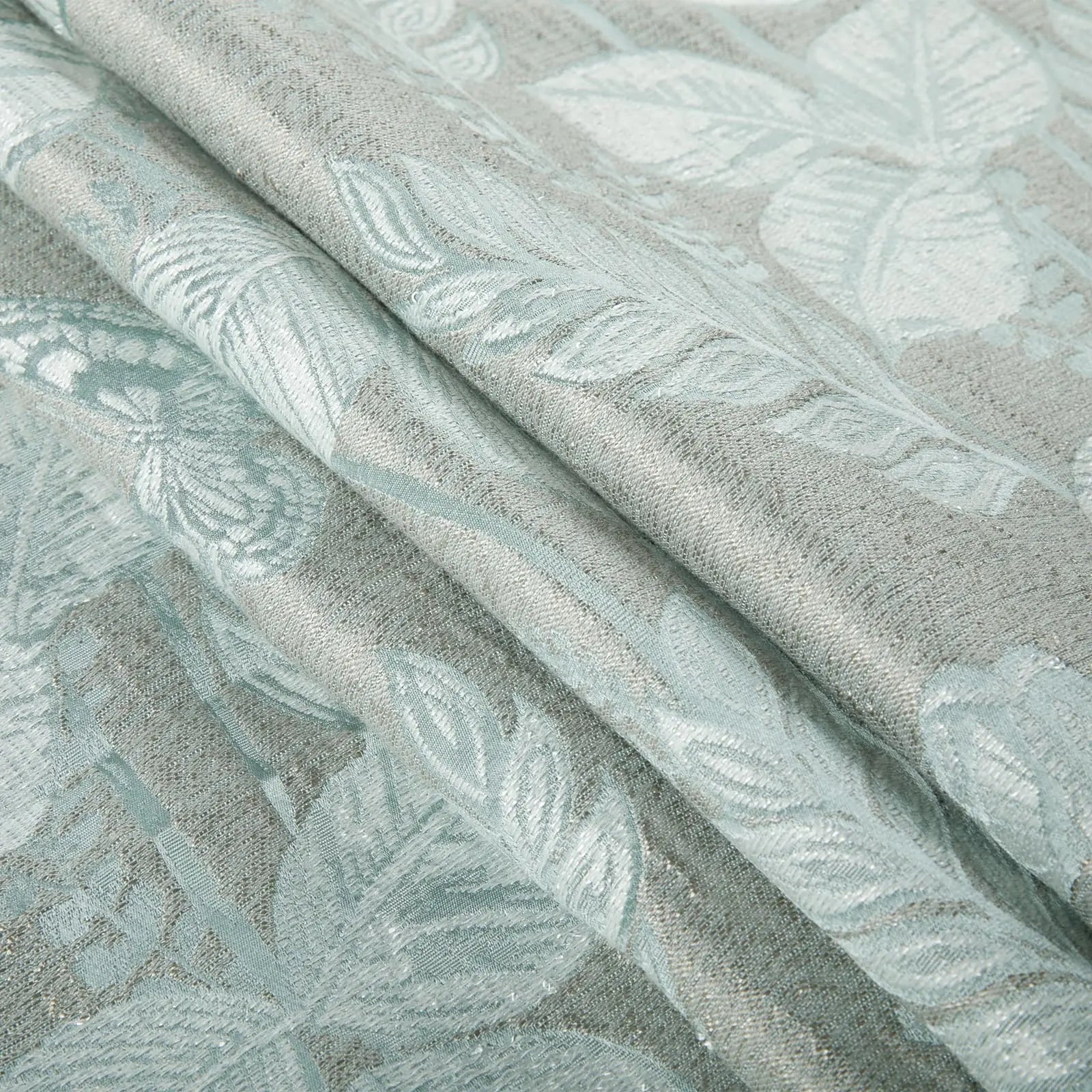Lydia Foliage Jacquard Pleated Curtains - Elegant Floral Pattern Window Drapes for Living Room & Bedroom Decor