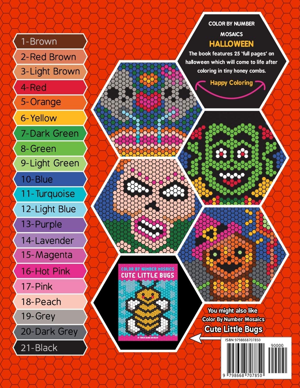 Color By Number Mosaics - Spooky Halloween: Mystery Coloring Book for Kids & Adults | Fun Halloween Activity, Stress Relief & Creative Gift Idea