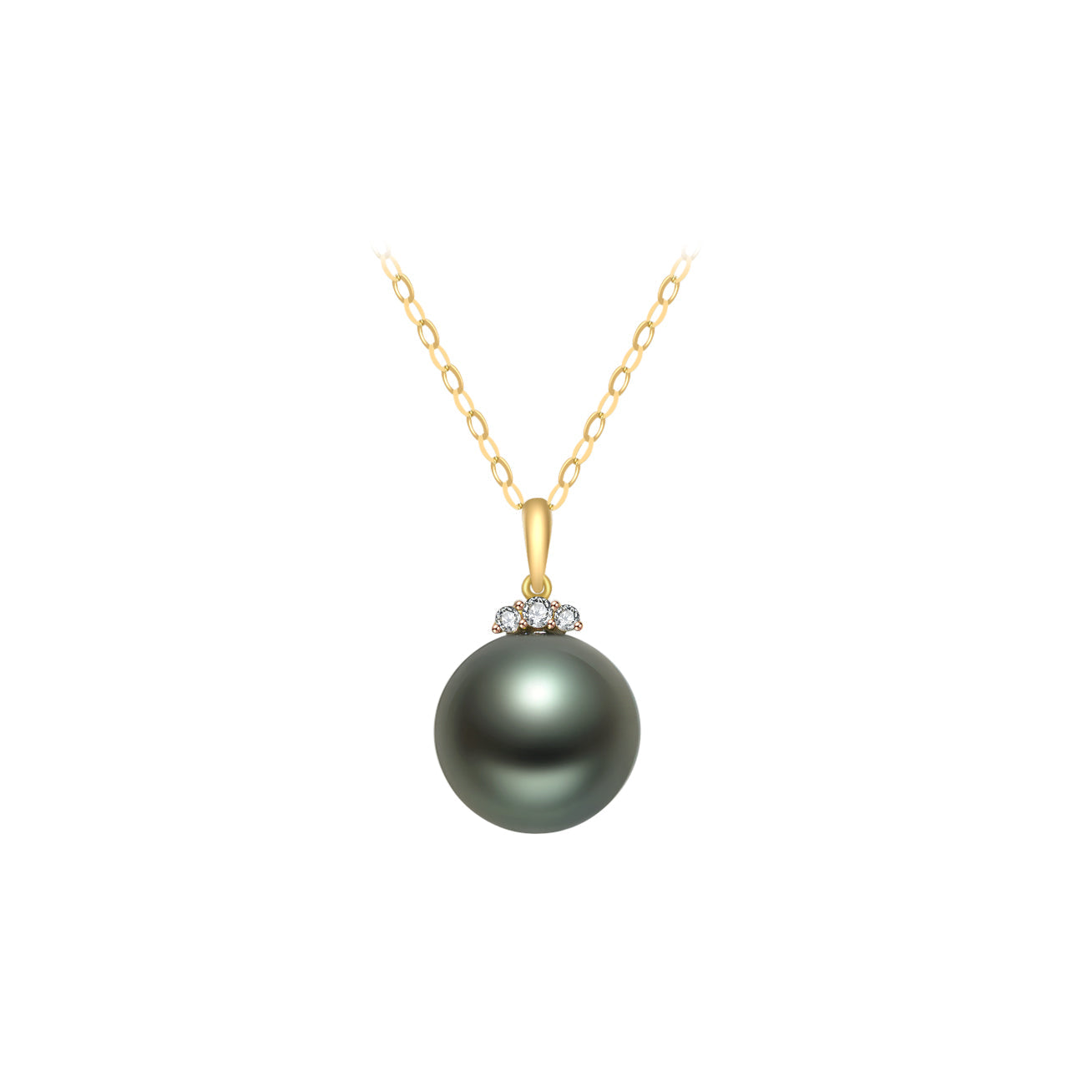 18K Solid Gold Saltwater Tahitian Pearl Necklace - Elegant Jewelry for Women, Luxury Gift for Her, Perfect for Weddings & Special Occasions | KN00016