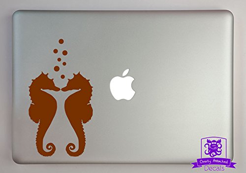 Brown Seahorse with Bubbles Vinyl Decal Sticker for 15 Inch Laptop - Waterproof, Durable Laptop Skin - Perfect for MacBook, Dell, HP - Great for Office, School, Travel & Home Decor
