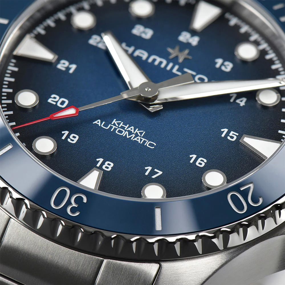 Khaki Navy Scuba 43mm Automatic Diver Watch - Waterproof Luxury Men's Wristwatch for Swimming, Diving & Outdoor Adventures