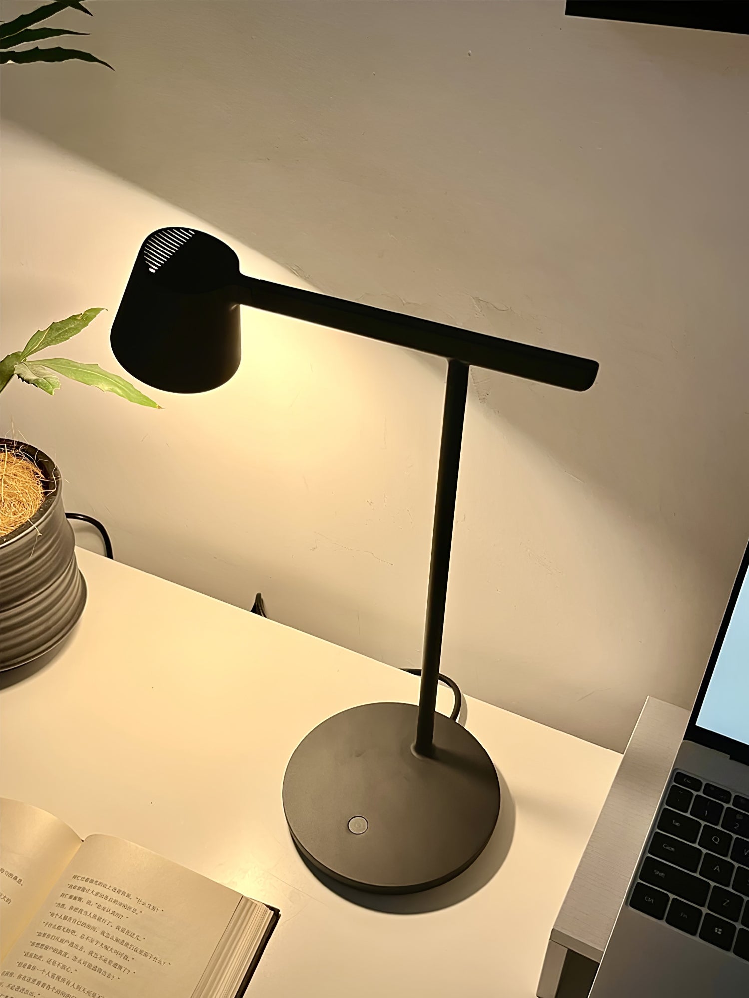 Modern Tip Table Lamp - Adjustable LED Desk Light for Home Office, Bedroom & Study - Warm White & Cool White Dimmable Reading Light with USB Port