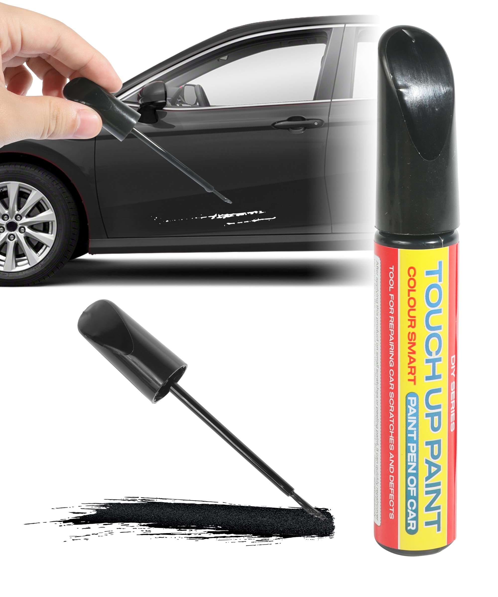 ESEWALAS Car Paint Pen - Scratch Repair Touch Up Paint for Cars, Quick & Easy Auto Scratch Remover Pen (Black) | Perfect for Car Deep Scratches, Chips & Paint Damage Repair | Ideal for DIY Auto Body Repair & Vehicle Maintenance