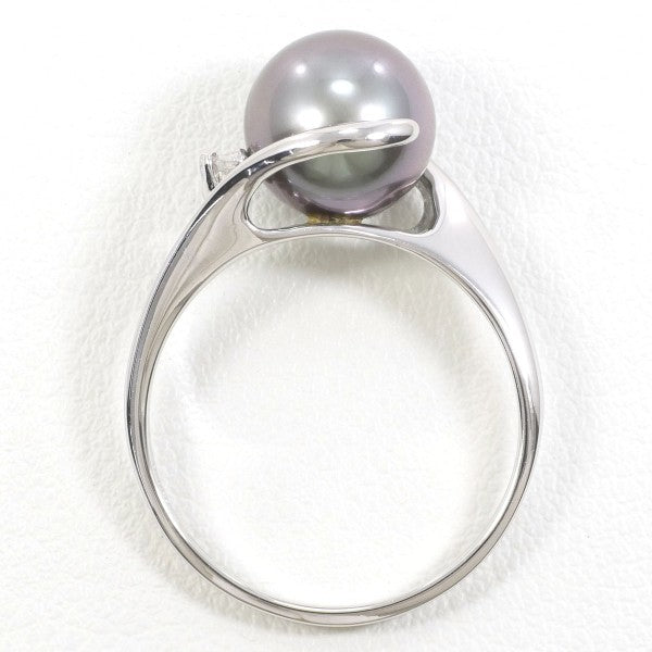 14K White Gold Pearl and Diamond Ring for Women - Elegant Bridal Jewelry, Wedding Engagement Gift, Anniversary Present