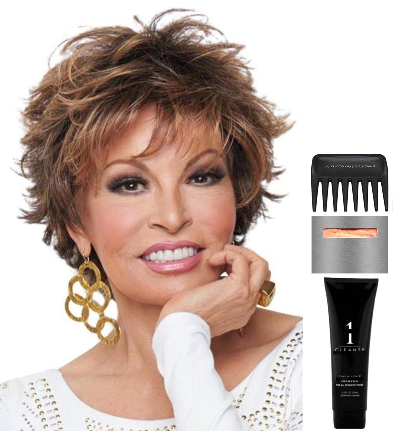 Raquel Welch Voltage Wig Bundle - 5 Piece Set with Wig, Care Booklet, Shampoo, Cap & Comb (Color R12T) for Cosplay, Costume Parties & Everyday Wear