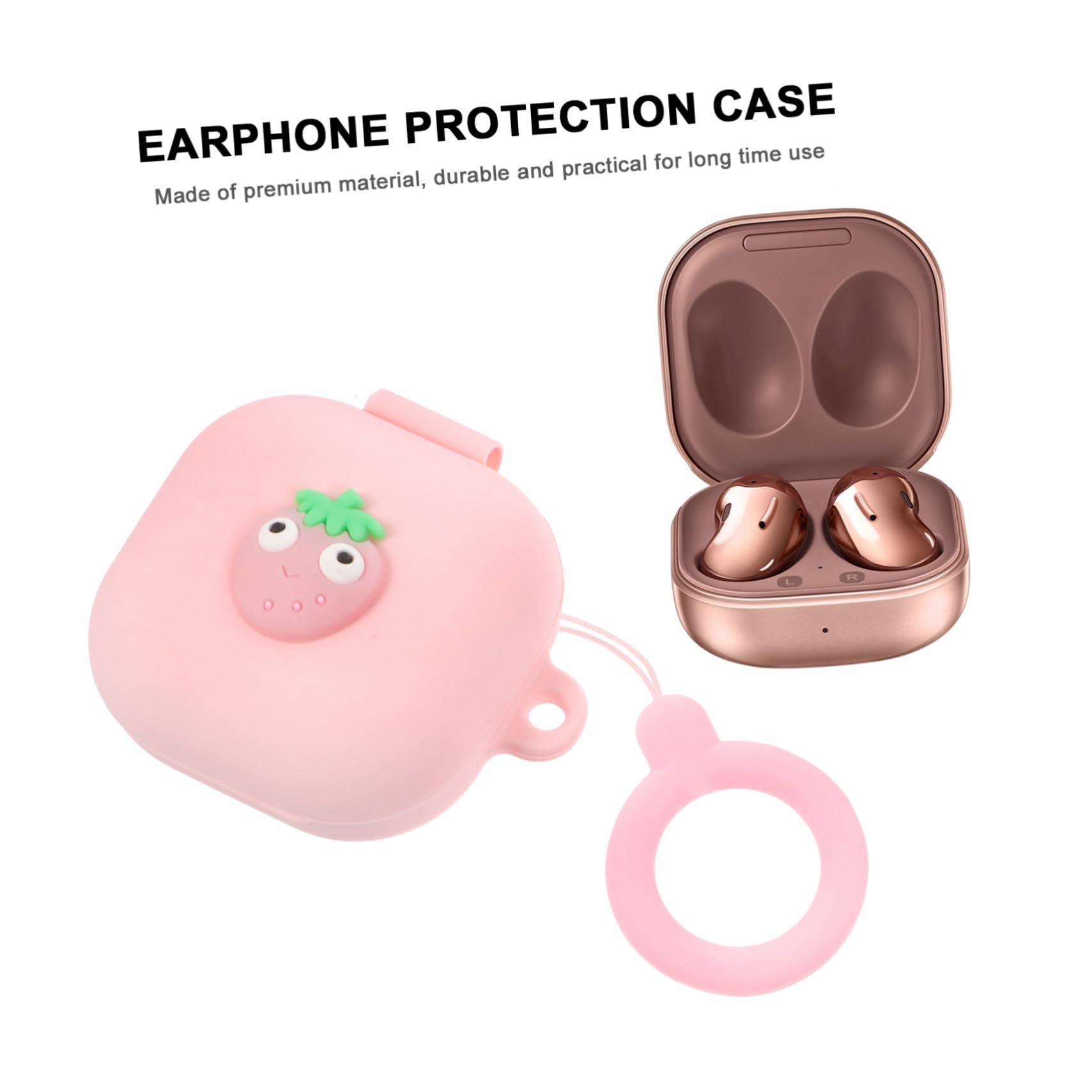 Veemoon 1pc Silicone Earphone Case Cover - Durable Hard Shell Headset Protector with Storage Bag for AirPods, Wireless Earbuds - Perfect for Travel, Gym & Daily Use