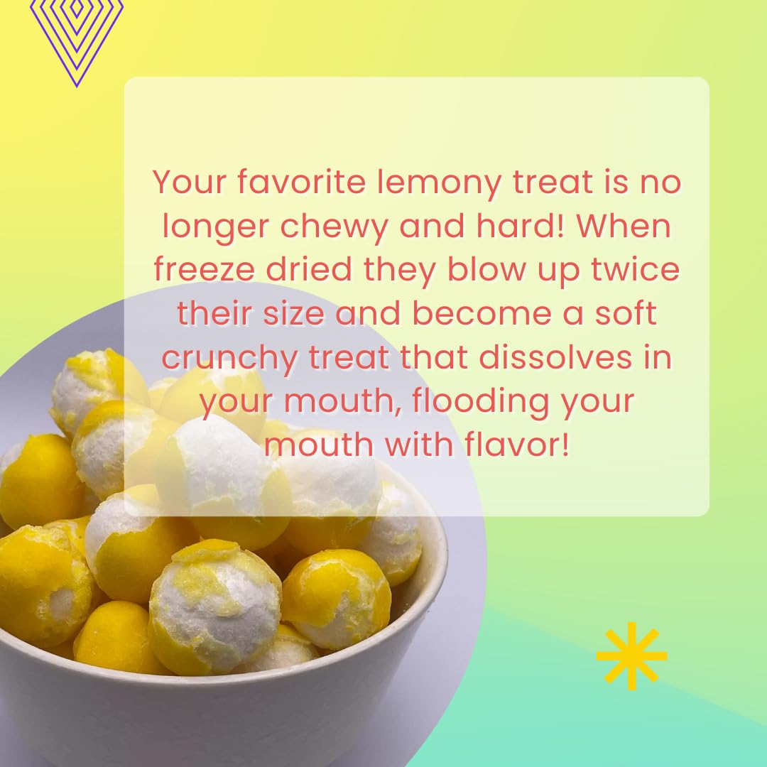 Freeze Dried Lemonheads Candy 4oz - Crunchy Citrus Sour Lemon Candy, TikTok Viral Snack, Resealable Container for Freshness - Perfect for Parties, Movie Nights & On-the-Go Treats