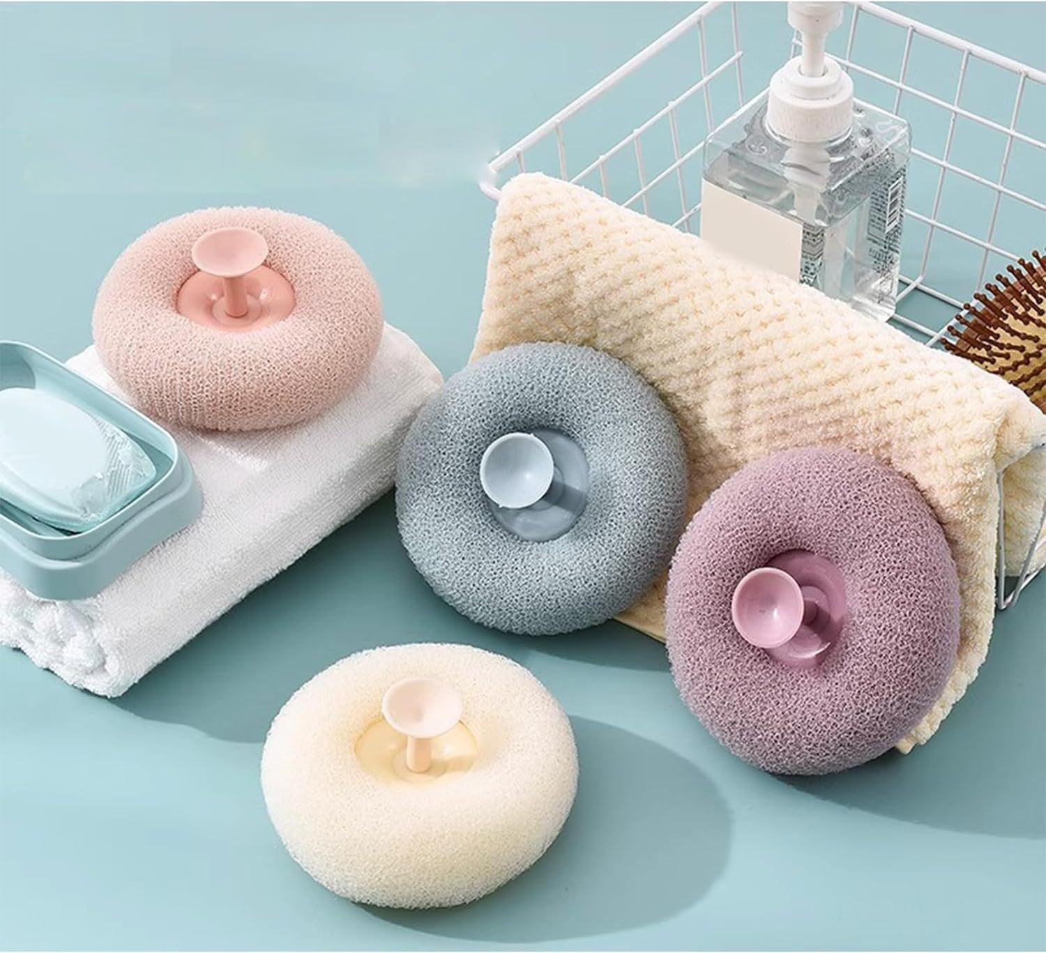 Exfoliating Body Scrubber for Shower & Bath - Premium Loofah Sponge with Gentle Exfoliation - Soft Bath Sponge for Women & Men - Skin Cleansing & Dead Skin Removal - Ideal for Daily Shower & Spa Use (Multicolor, Pack of 1)