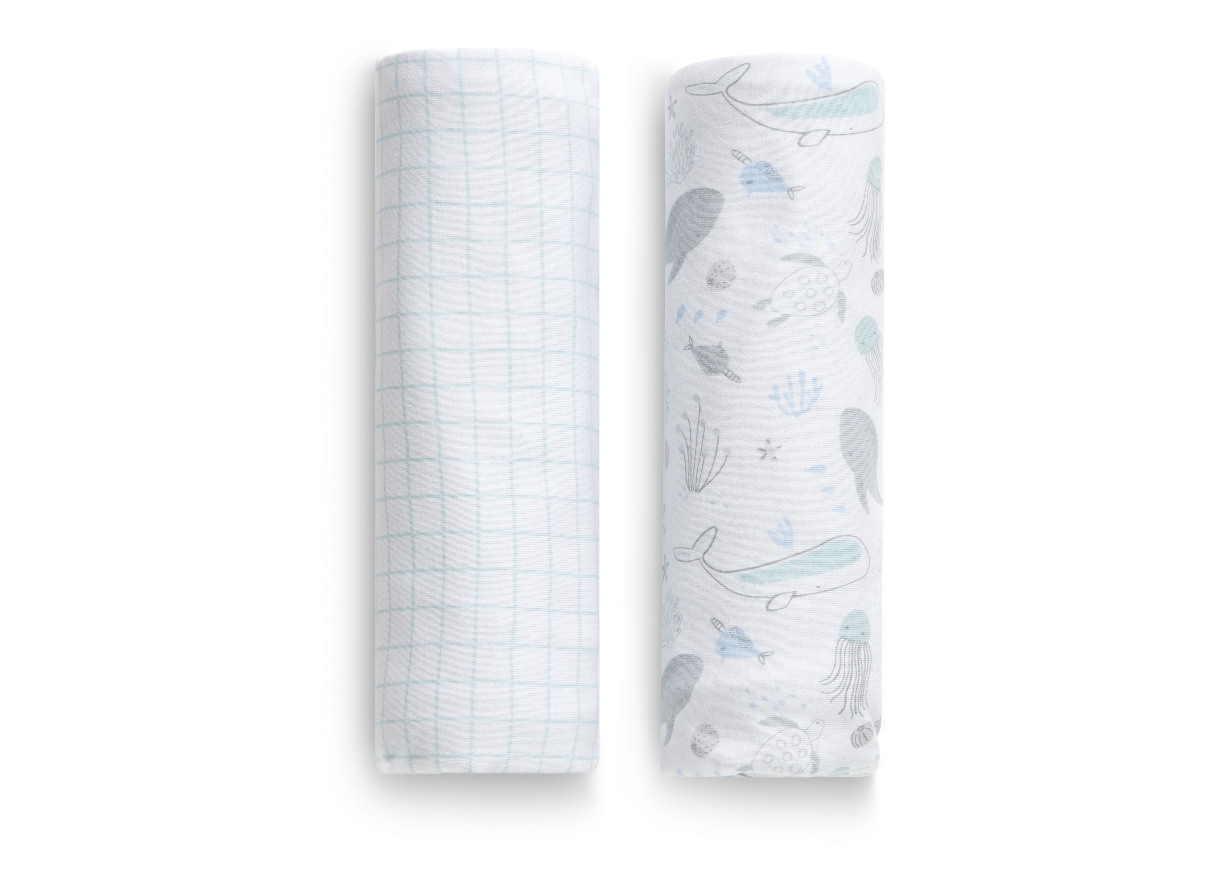 100% Organic Jersey Cotton Baby Receiving Blankets - Soft & Breathable Newborn Swaddle Blankets (2 Pack) - Perfect for Swaddling, Nursing & Stroller Use