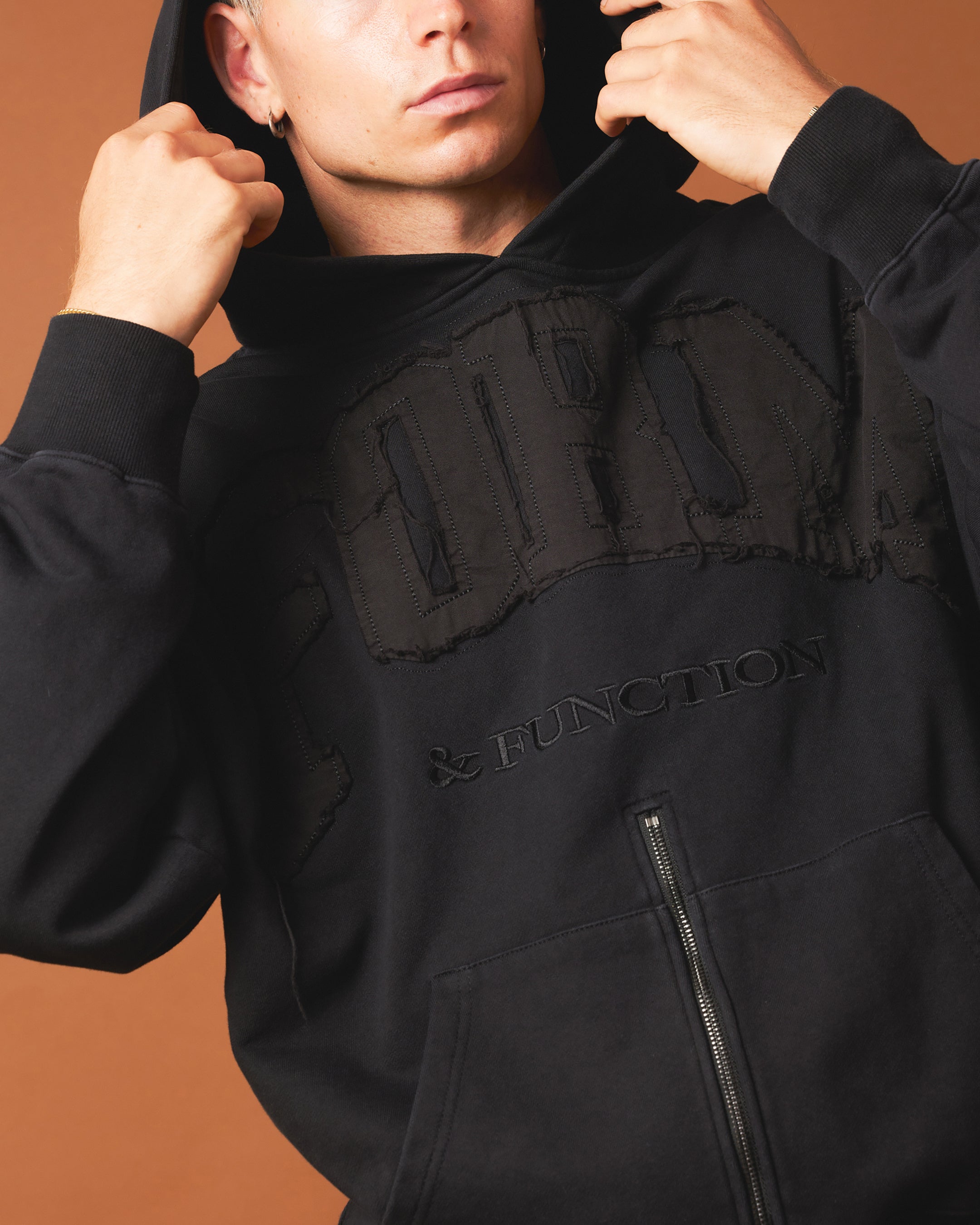 404 Bottom Zip Form Hoodie Black - Stylish Unisex Pullover for Streetwear & Casual Outfits | Perfect for Gym, Lounge & Outdoor Activities