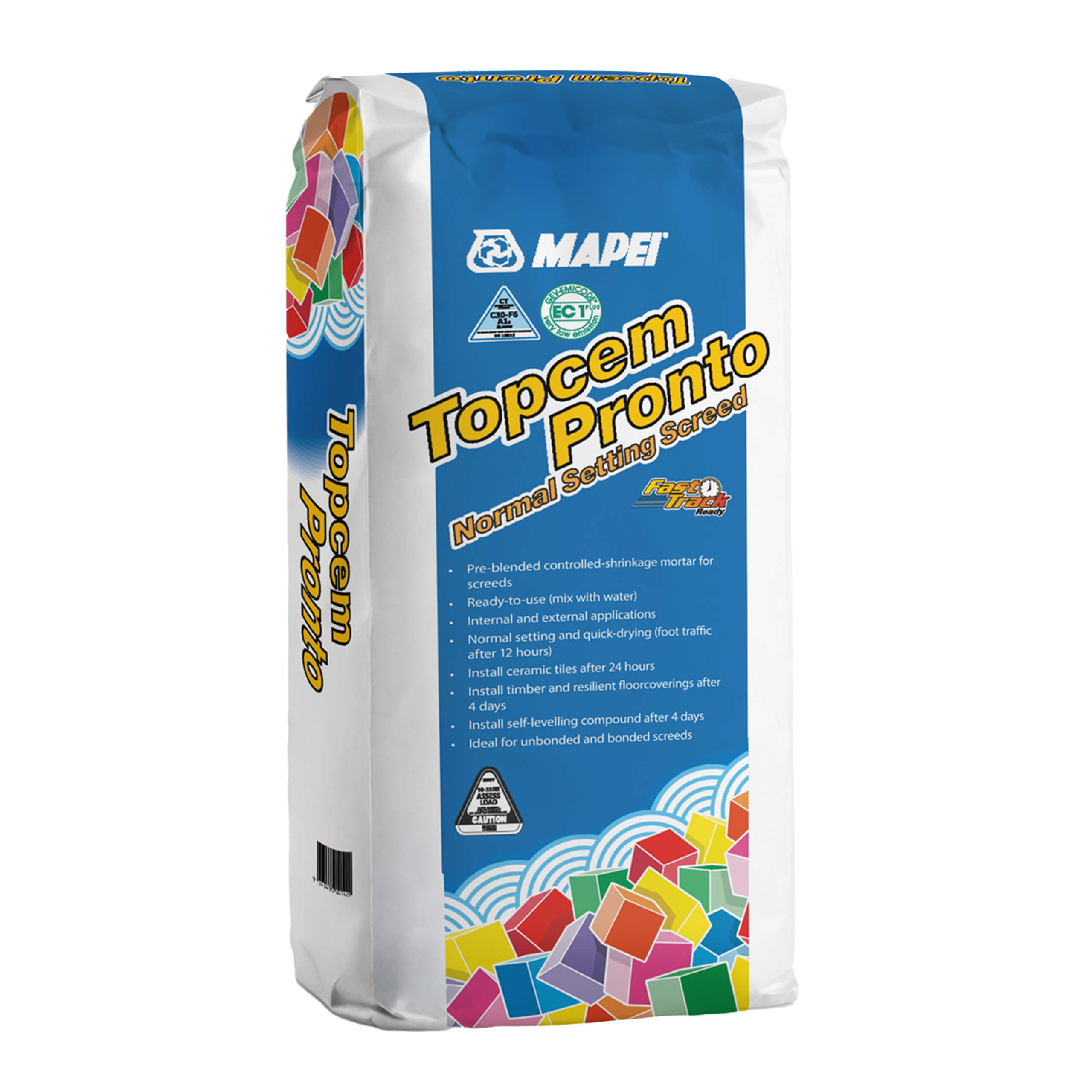 Mapei Topcem Pronto - Fast-Setting Self-Leveling Floor Underlayment for Tile & Stone - Perfect for Home Renovation & Commercial Projects