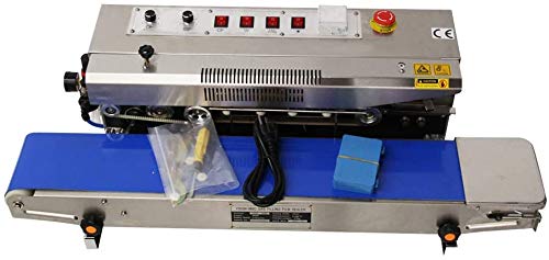 JIAWANSHUN Automatic Continuous Nitrogen Sealing Machine - 110V Plastic Bag Sealer for 0.02-0.8mm Thick Bags | Food Packaging, Coffee Beans, Snacks Preservation | Commercial & Home Use