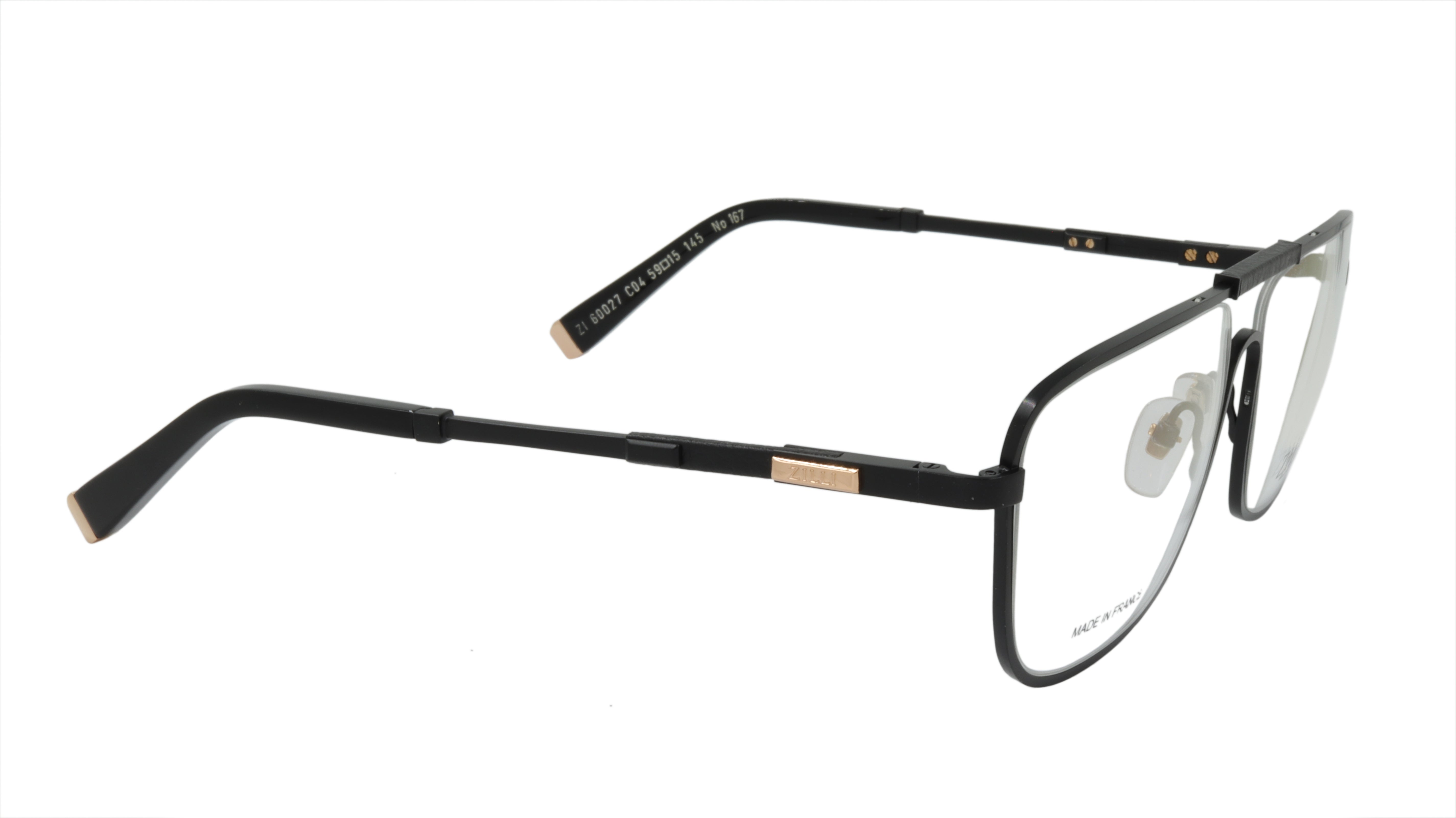 Premium ZILLI Eyeglasses Frame - Titanium & Acetate Leather - Made in France (Model ZI 60027 C04) - Perfect for Business & Luxury Fashion Accessories