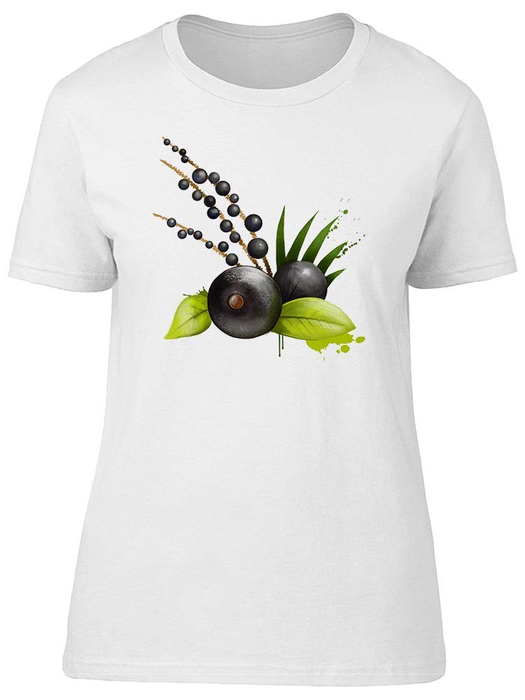 Acai Palm Leaf Print Women's T-Shirt - Casual Summer Fashion Top for Beach Outings & Tropical Vacations