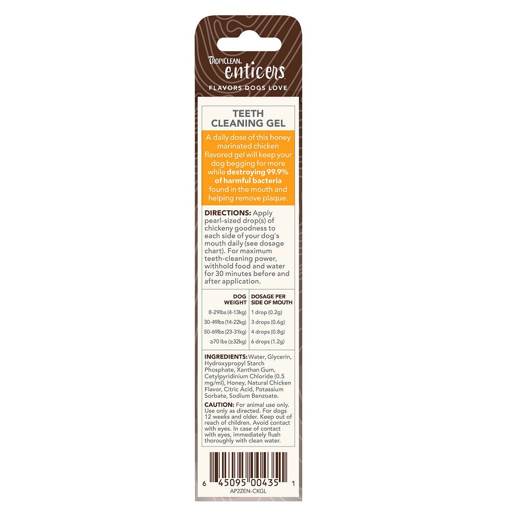 Enticers Honey Marinated Chicken Flavored Dog Toothpaste - Dental Care Gel for Plaque & Tartar Control - Fresh Breath Oral Hygiene for Small & Large Dogs - Perfect for Daily Brushing Routine