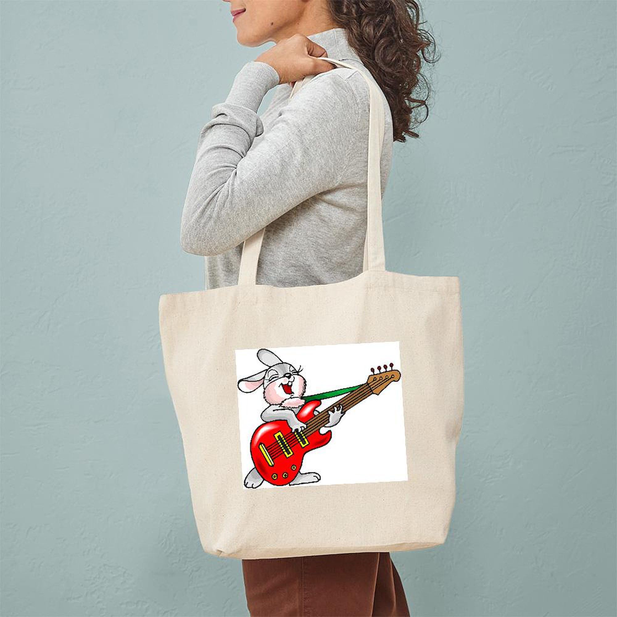 Stylish Cute Funky Rabbit Canvas Tote Bag - Eco-Friendly Reusable Shopping Bag for Groceries, Beach & Daily Use | CafePress